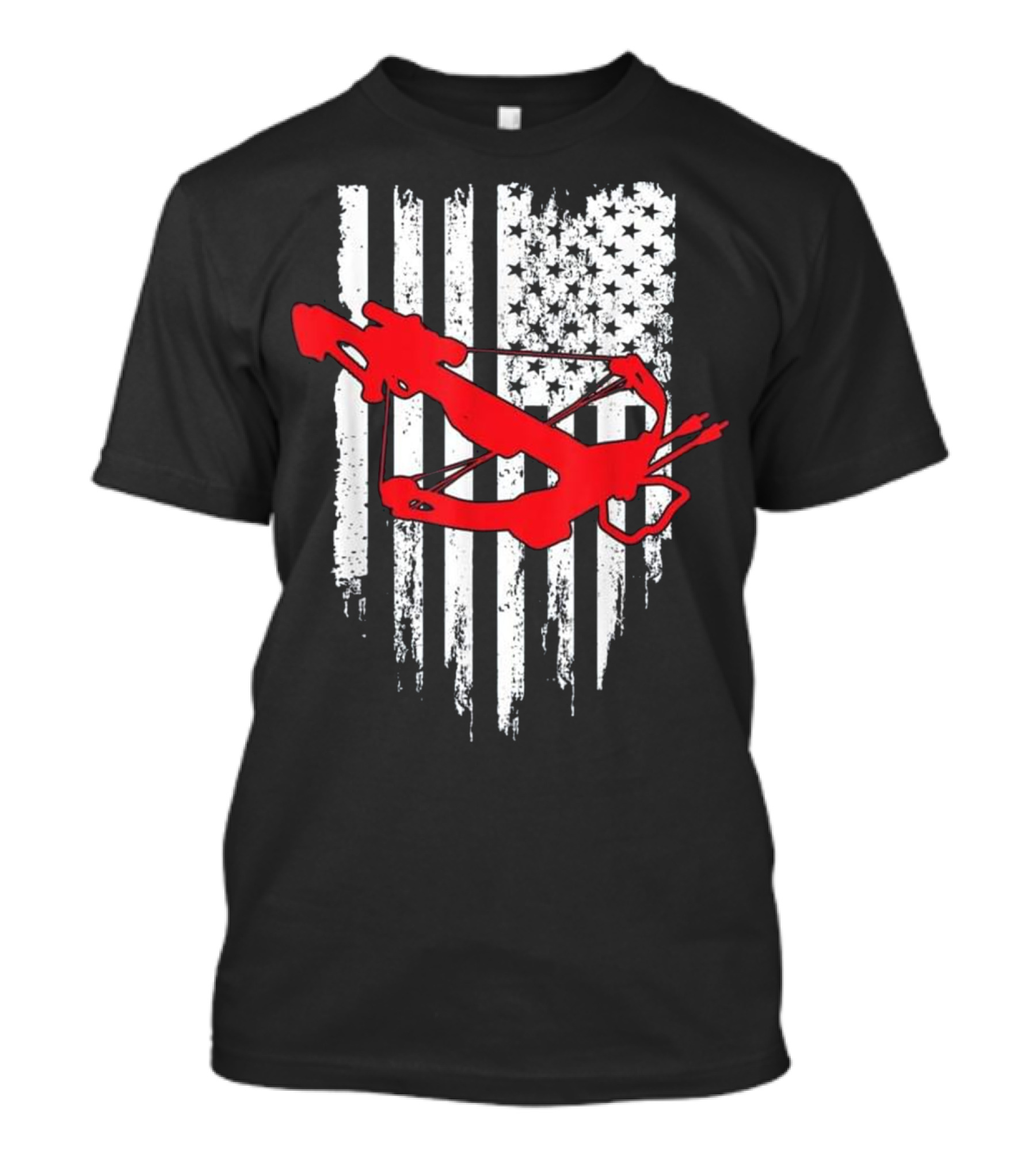 American Flag Red Crossbow Bow Hunting Enthusiast T-Shirt