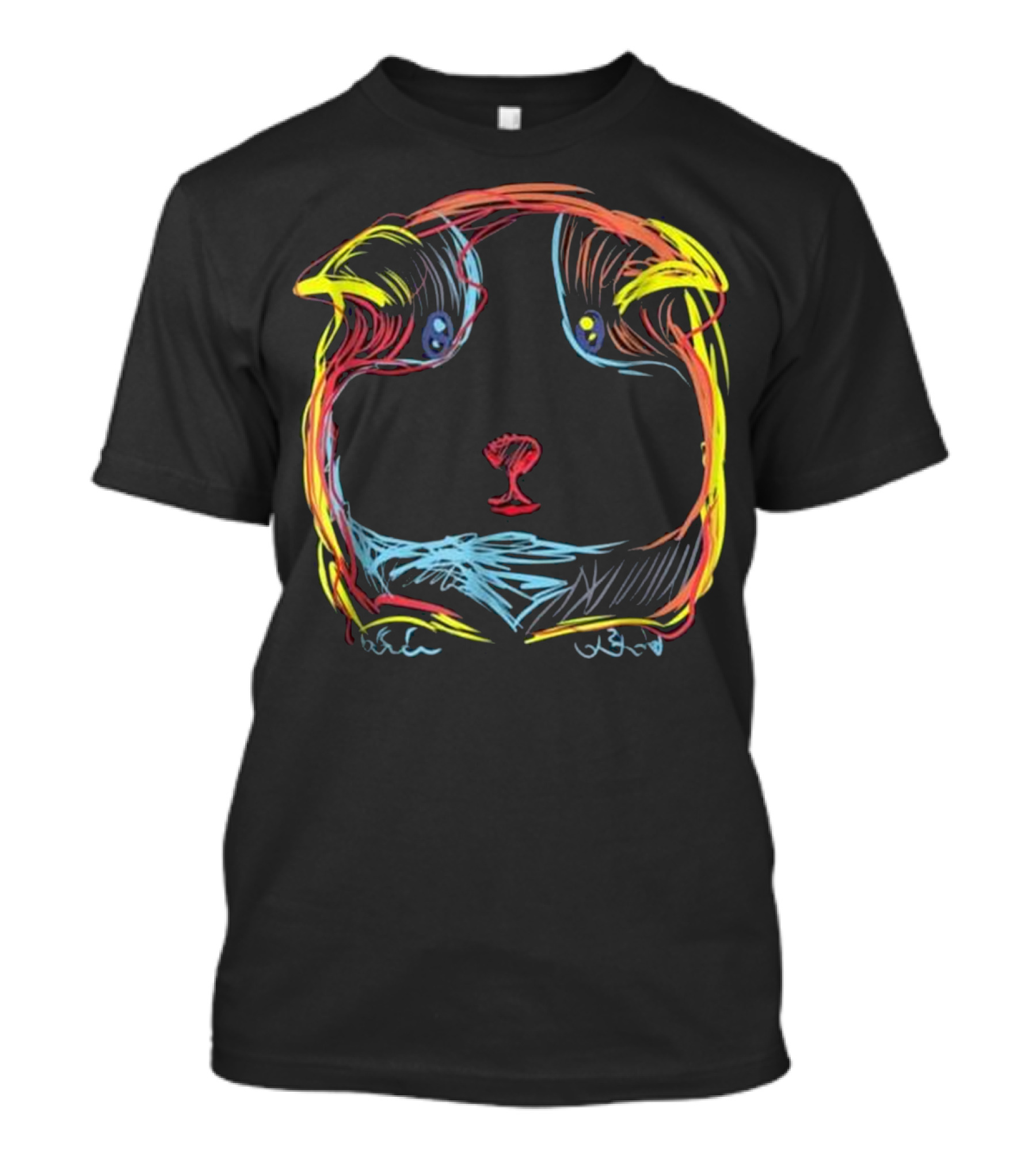 Guinea Pig Clothes Guinea Pig Doodle Colorful Neon Sketch T-Shirt