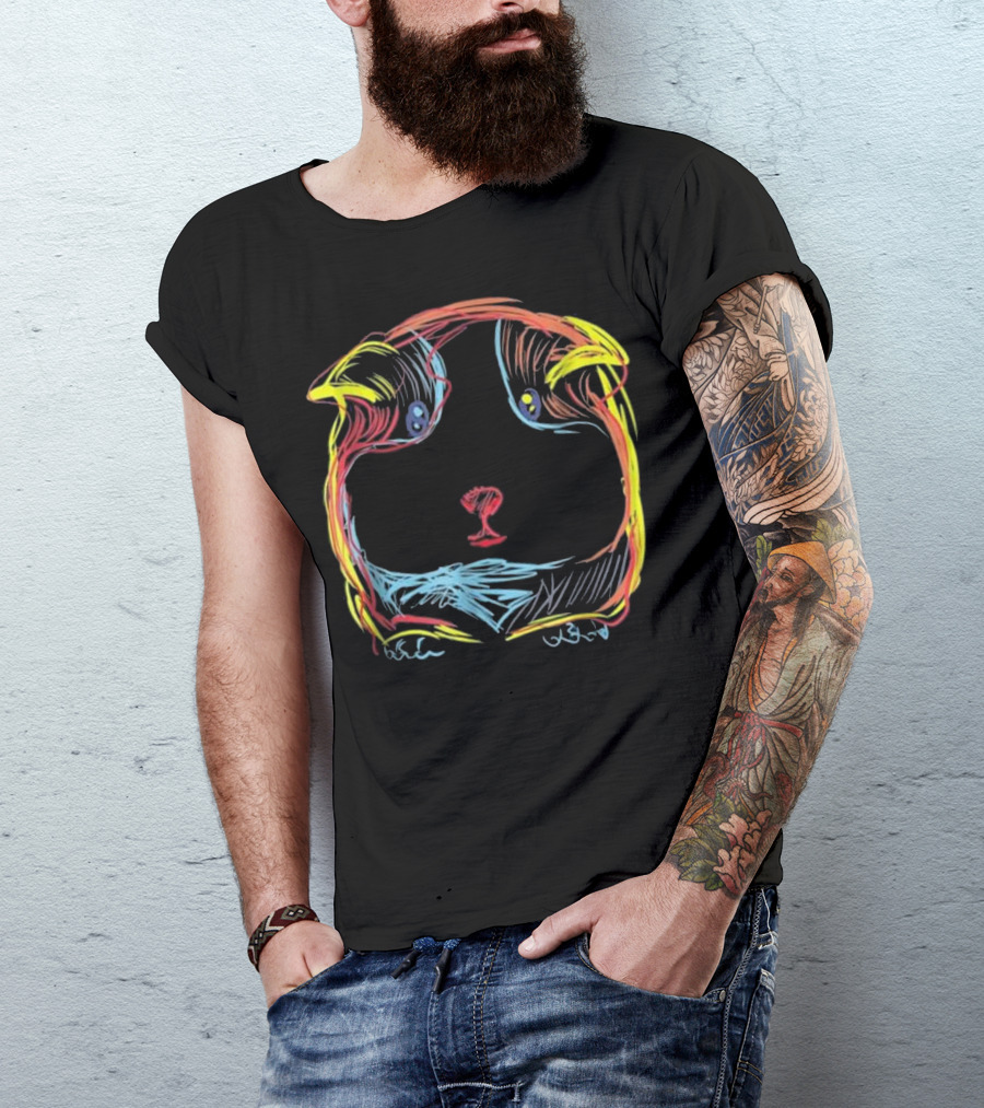 Guinea Pig Clothes Guinea Pig Doodle Colorful Neon Sketch T-Shirt