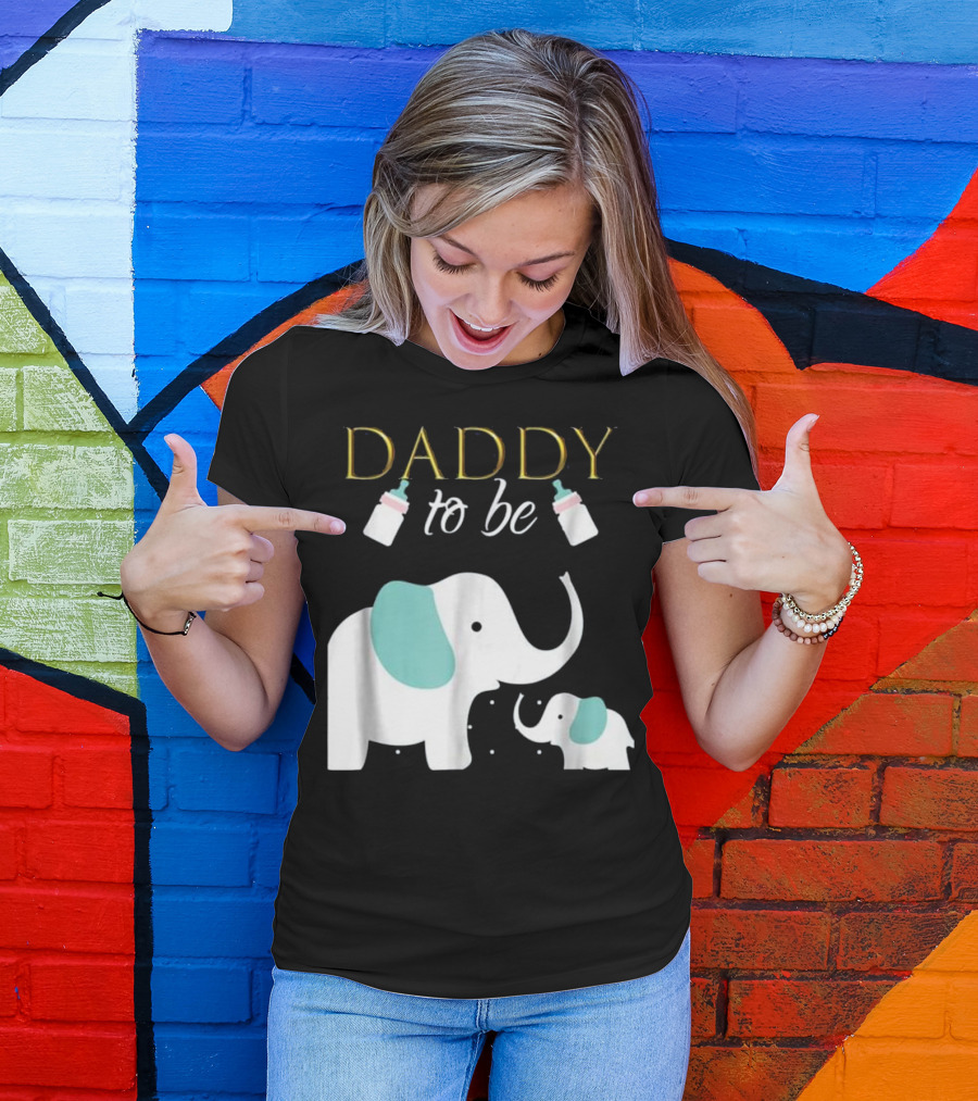Daddy To Be Elephant Baby Shower For Boy T-Shirt