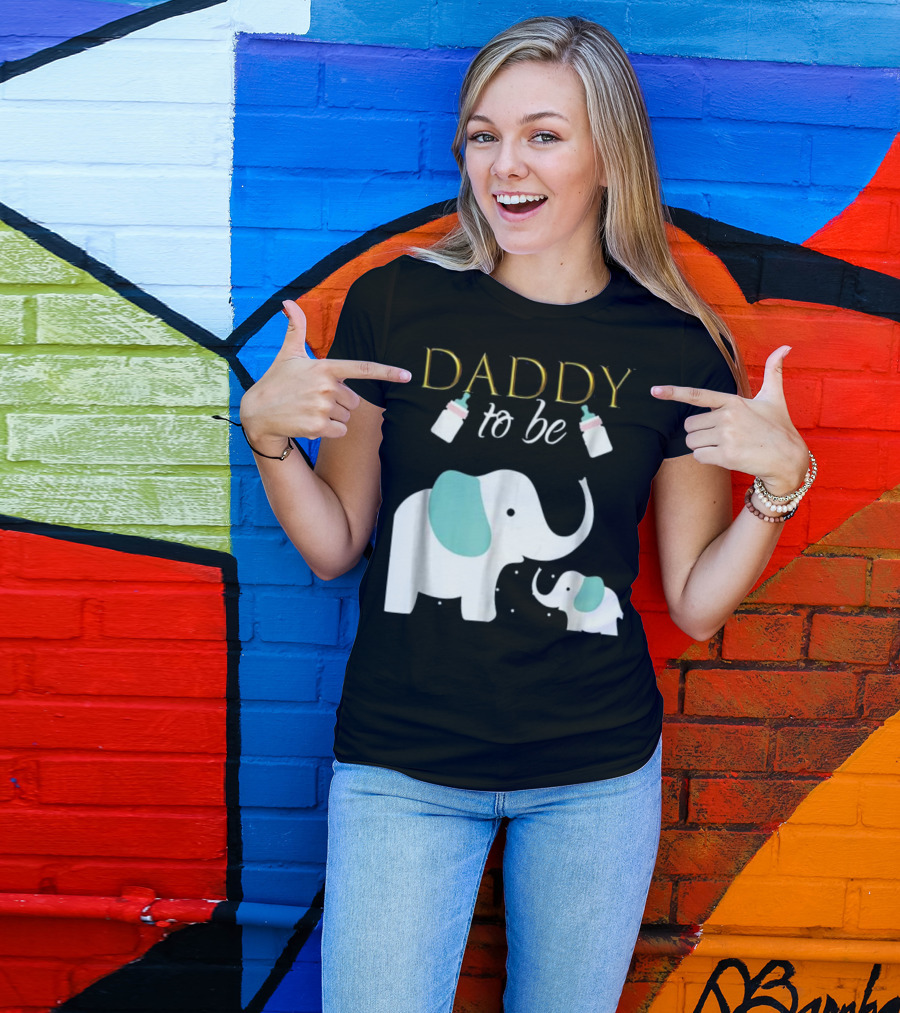 Daddy To Be Elephant Baby Shower For Boy T-Shirt