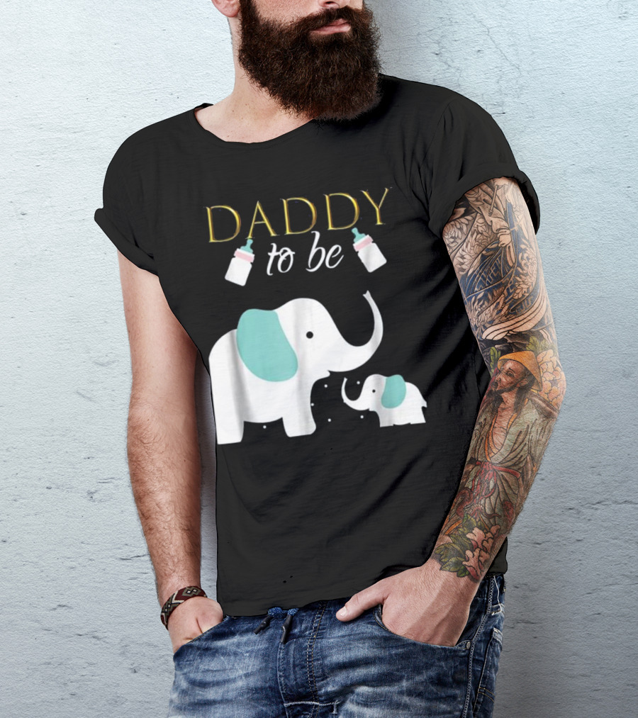 Daddy To Be Elephant Baby Shower For Boy T-Shirt