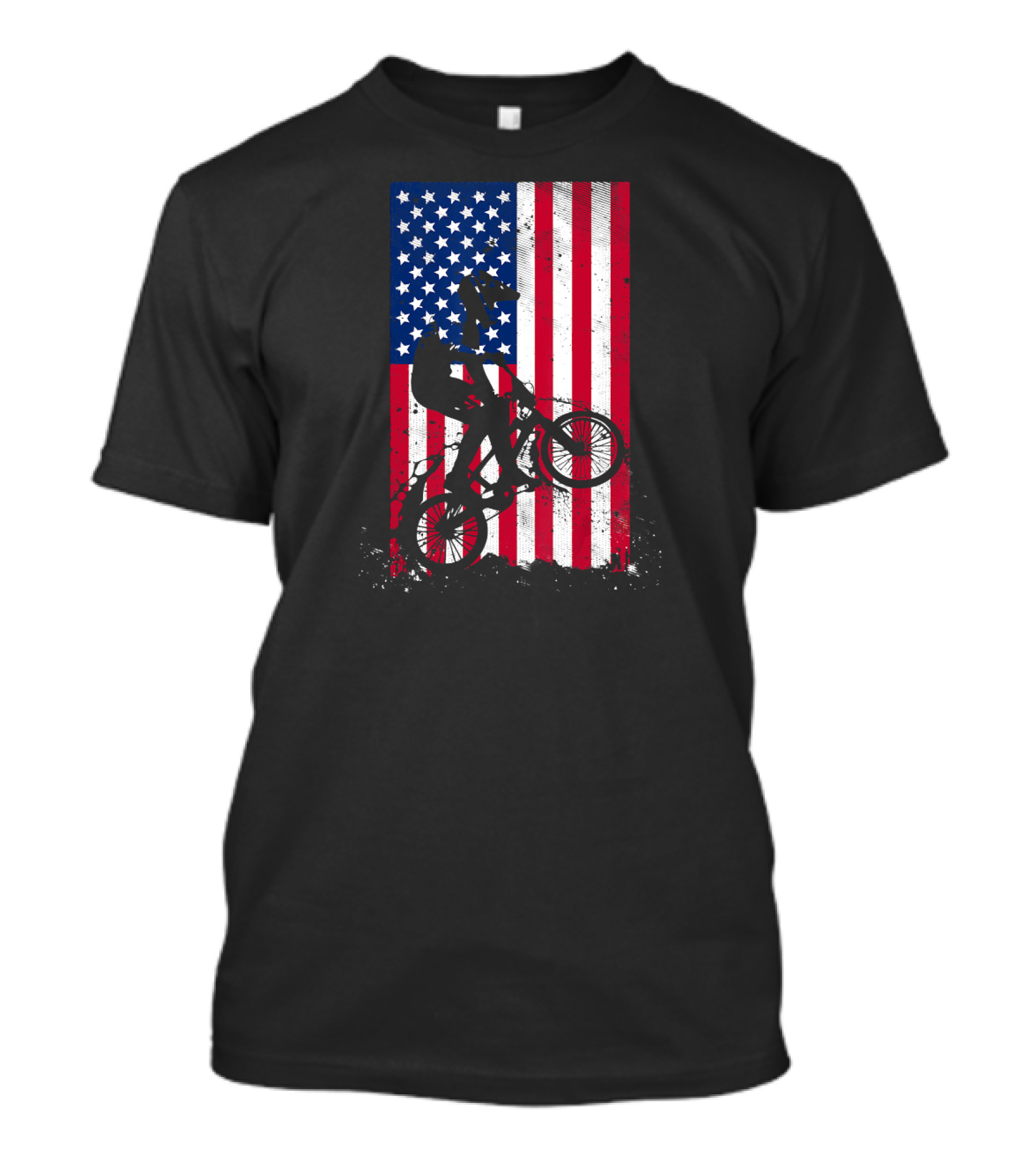 BMX Racing Extreme Sport American Flag Bike T-Shirt
