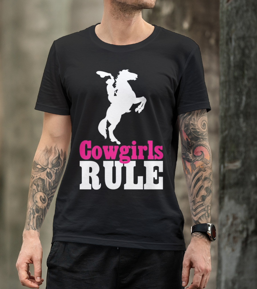 Cowgirls Rule Horse Country Western Riding Bronco T-Shirt