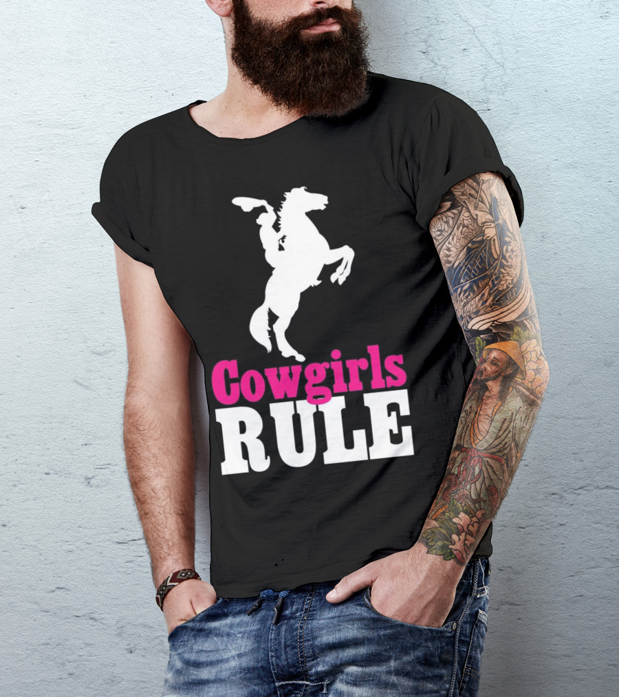 Cowgirls Rule Horse Country Western Riding Bronco T-Shirt