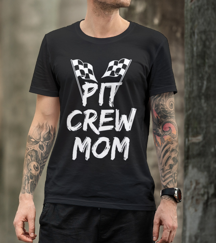 Pit Crew Mom Race Car Birthday 활성화 T-Shirt