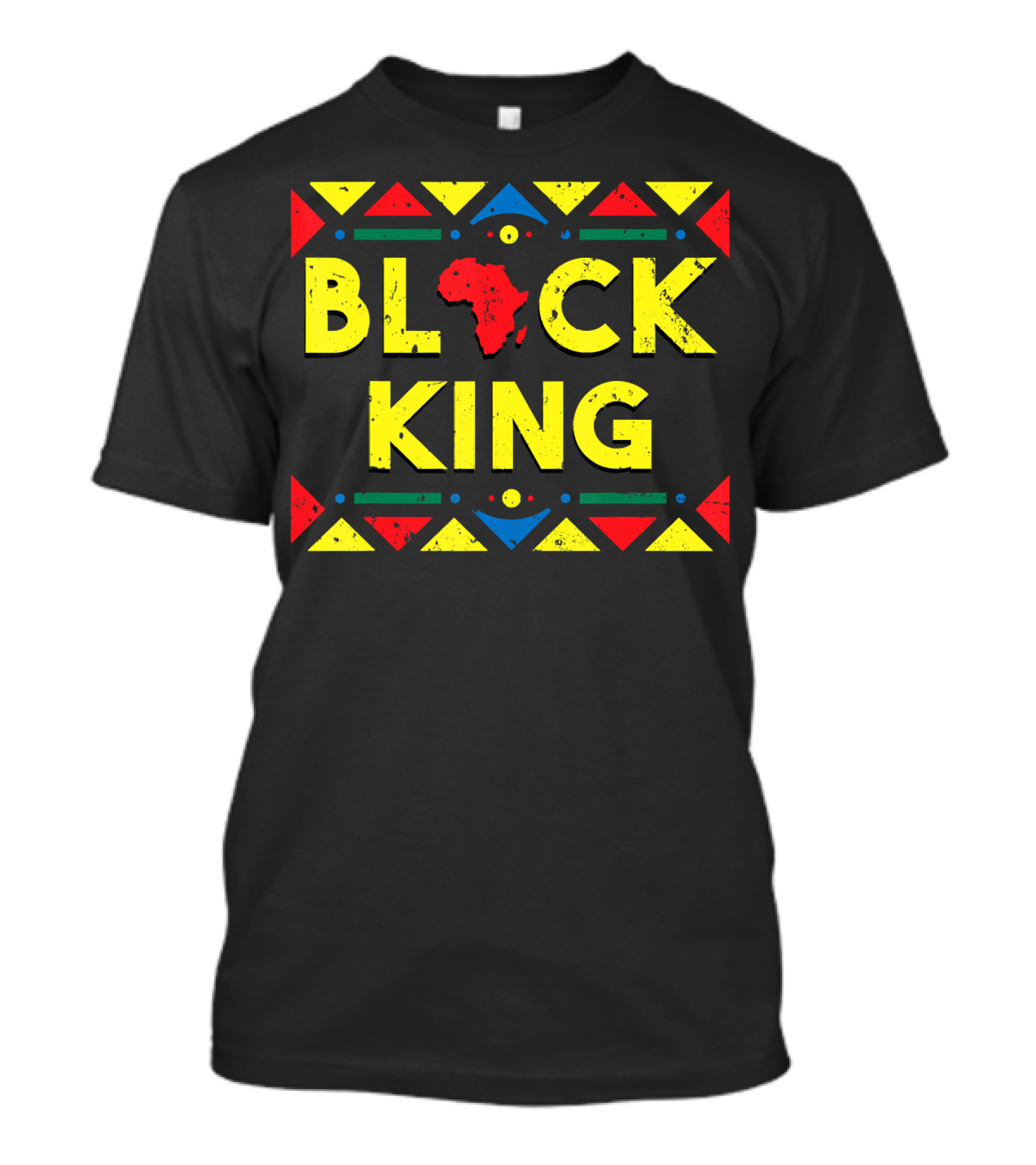 Black King African Roots Colorful Tribal T-Shirt