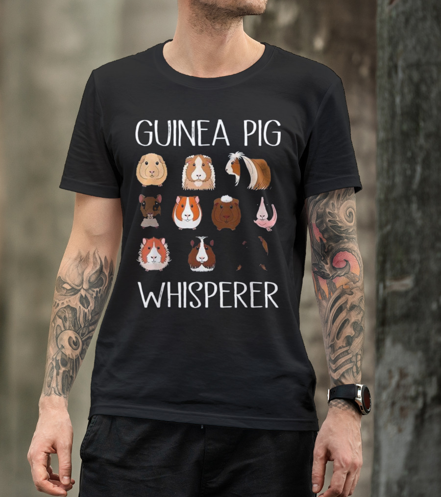 Guinea Pig Whisperer Cute Pet Faces T-Shirt