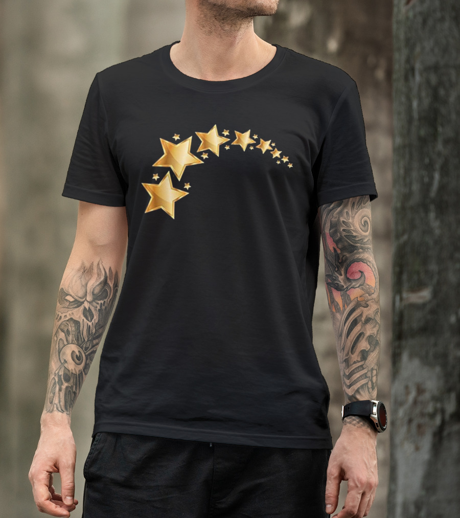 Blackrt Black With Gold Stars T-Shirt