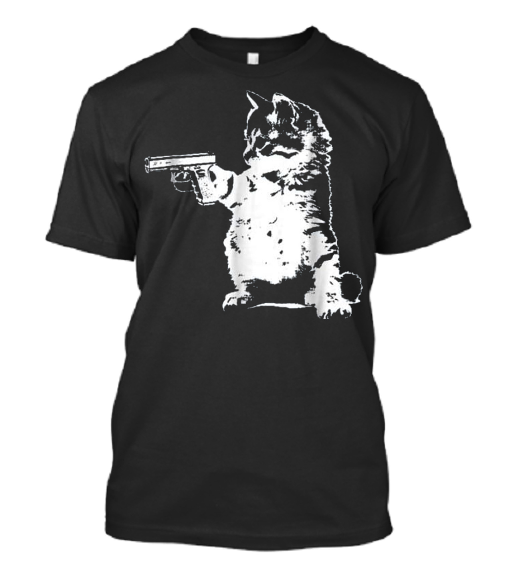 Gun Kitty Funny Cat With Gun T-Shirt