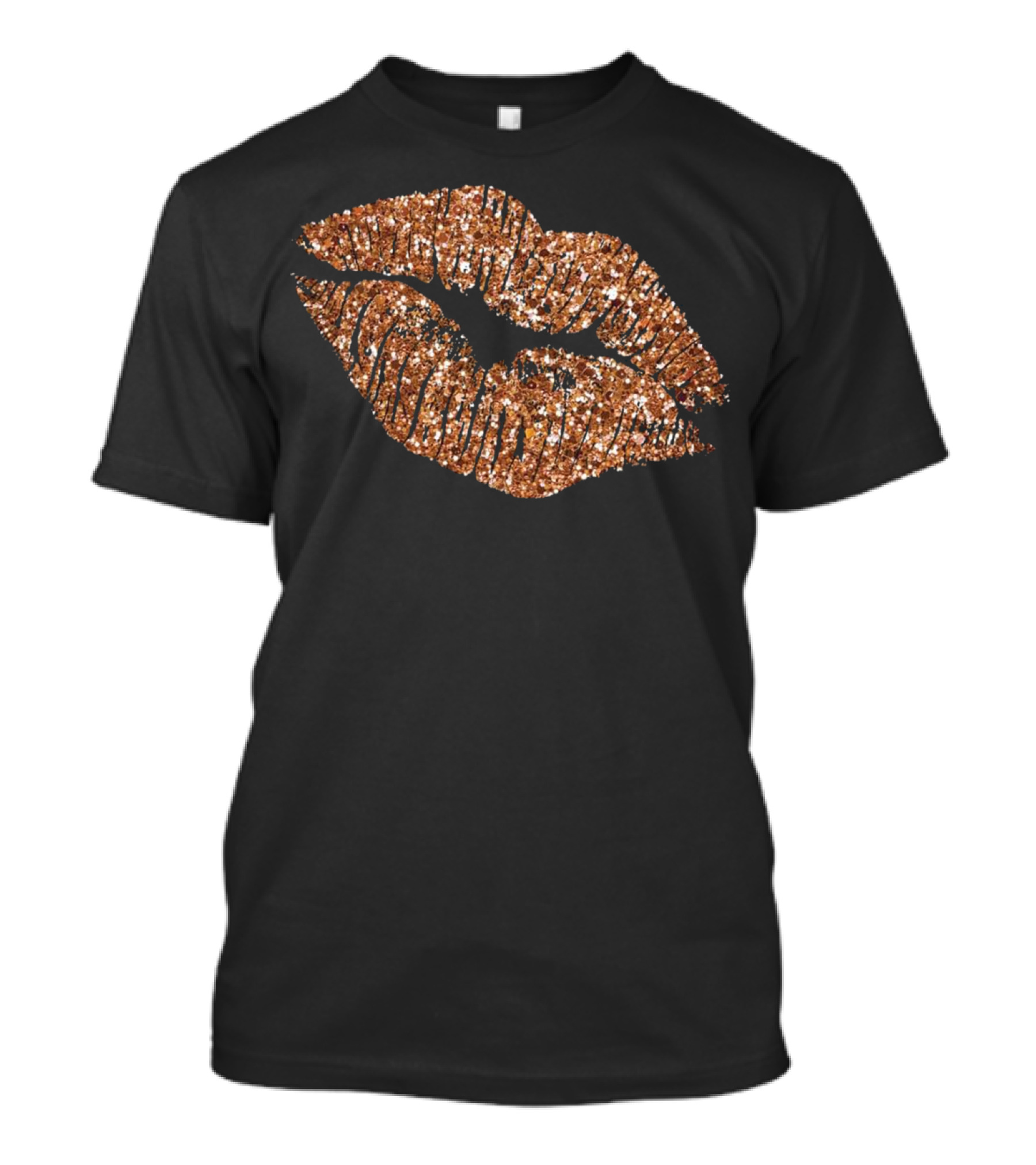 Rose Gold Lips With Faux Glitter Effect Glam Sparkle T-Shirt