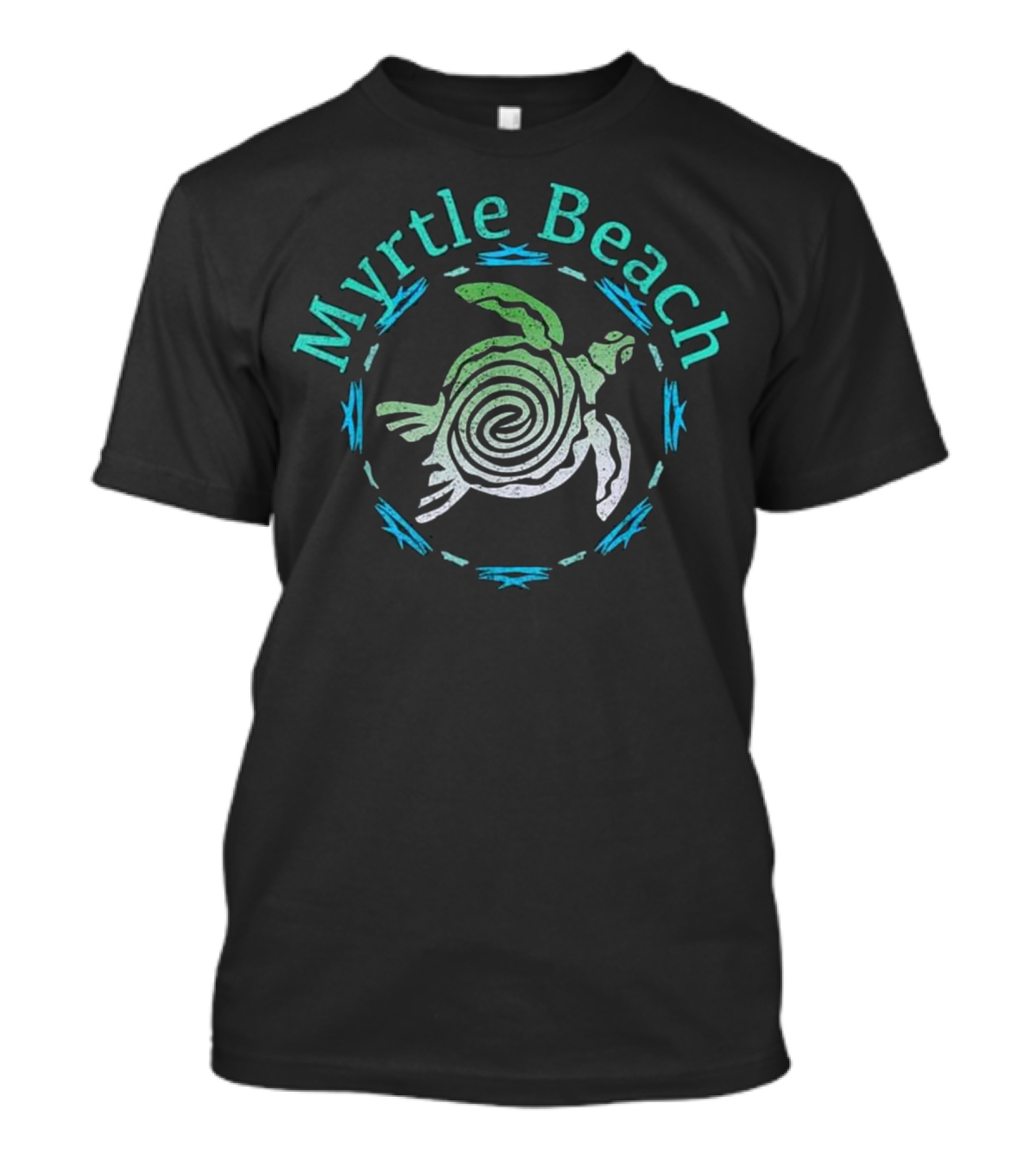 Myrtle Beach Vintage Tribal Turtle Spiral T-Shirt
