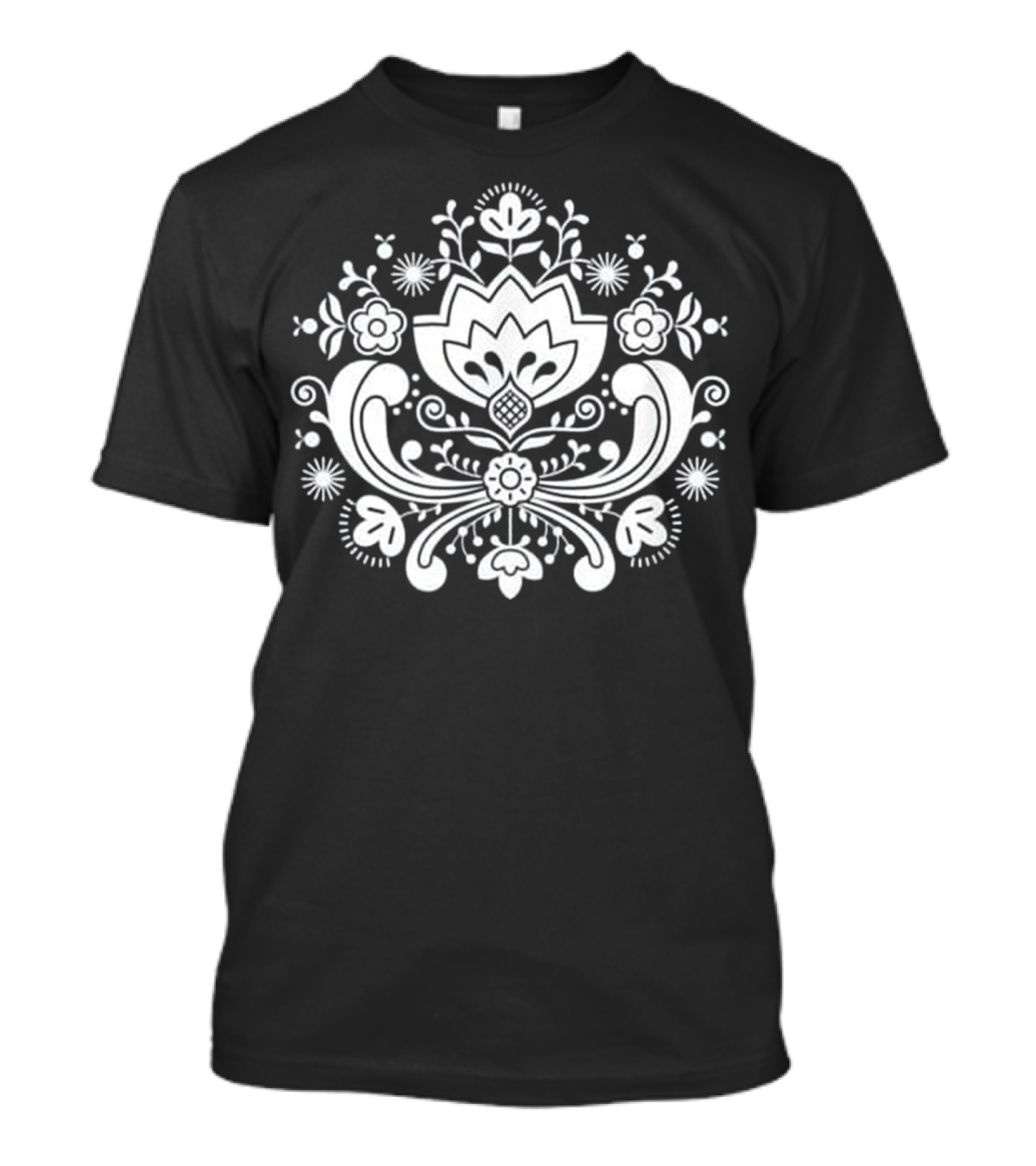 Norwegian Rosemaling Bunad Folk Art Floral T-Shirt