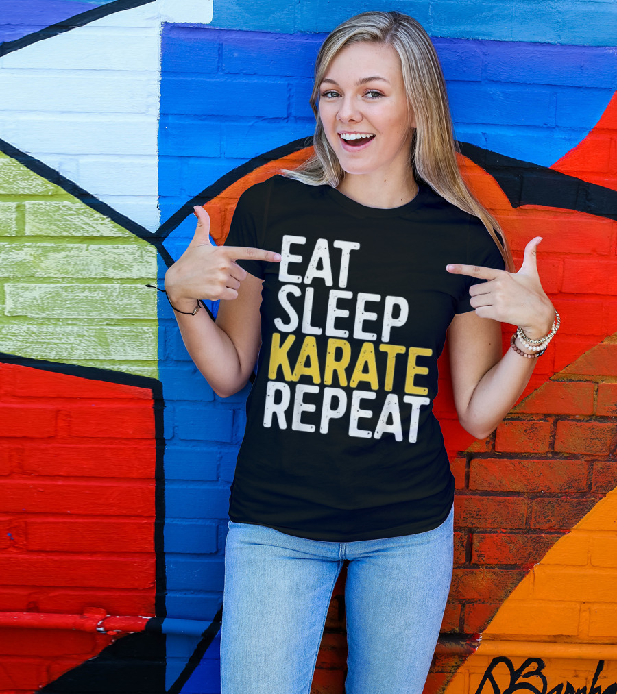 Eat Sleep Karate Repeat Funny Sport Karate Lifestyle T-Shirt