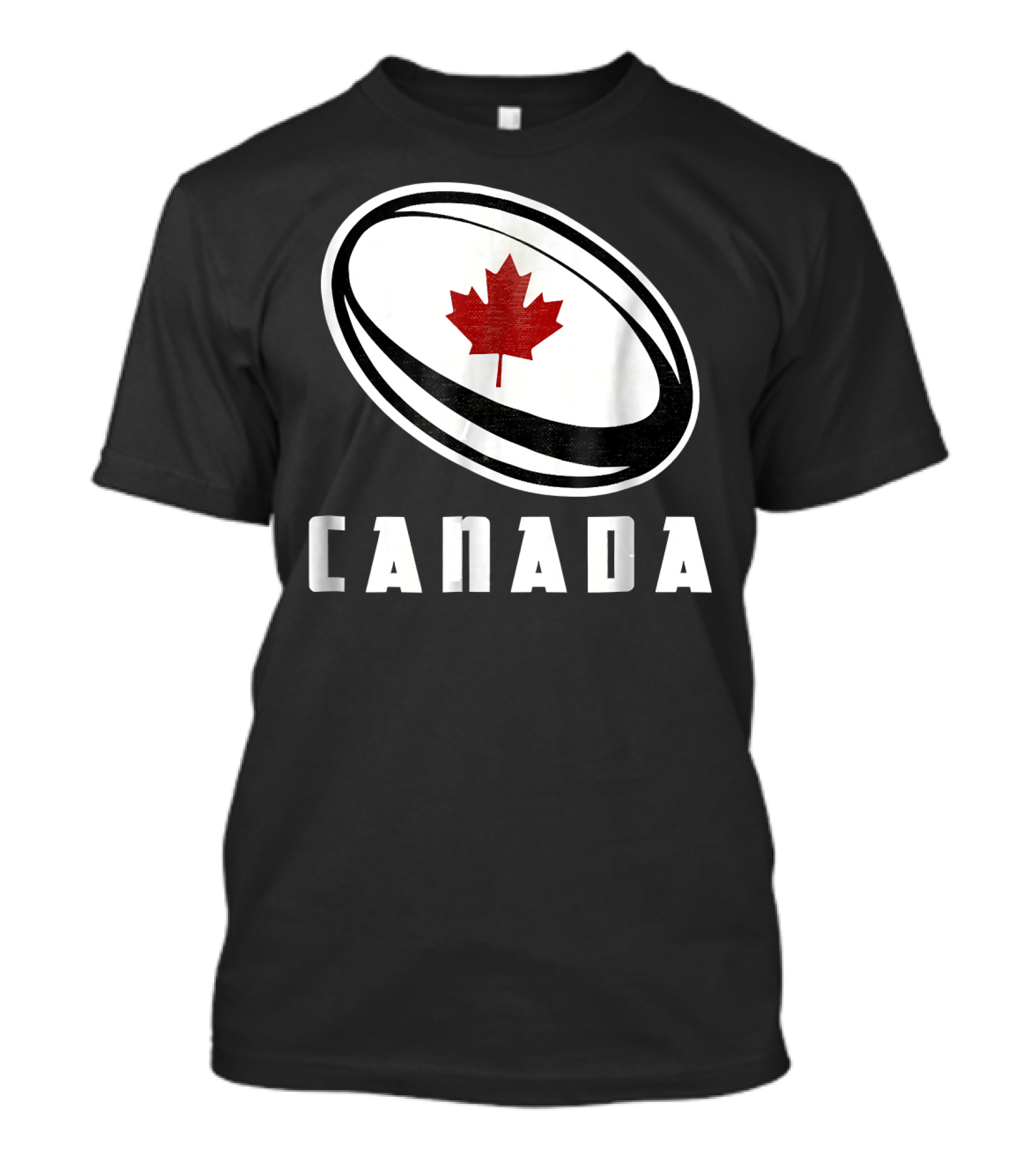 Canada Rugby Ball Maple Leaf Canadian Rugby Fan T-Shirt
