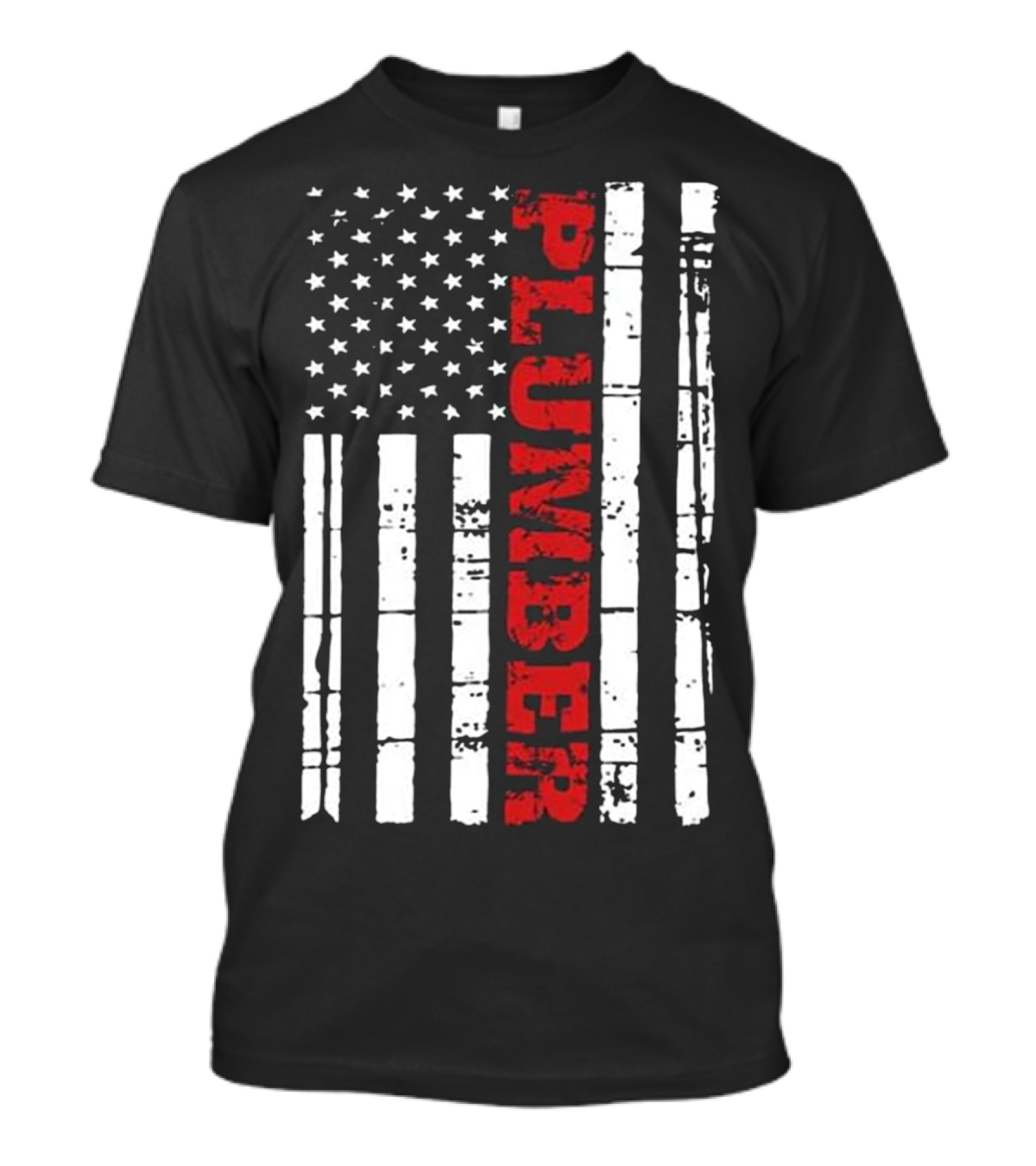Plumber Patriotic American Flag T-Shirt
