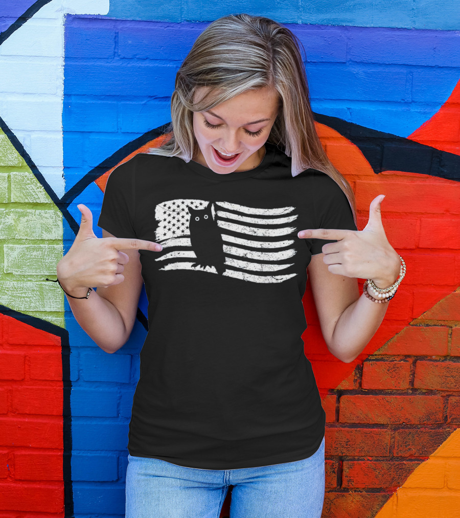 American Flag Owl Vintage T-Shirt