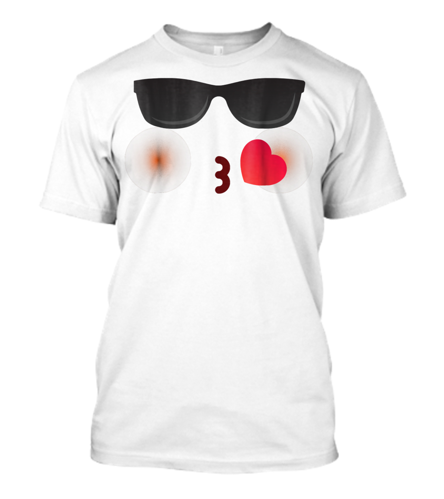 Halloween Emojis Costume Sunglasses Heart Emoticon Kiss T-Shirt