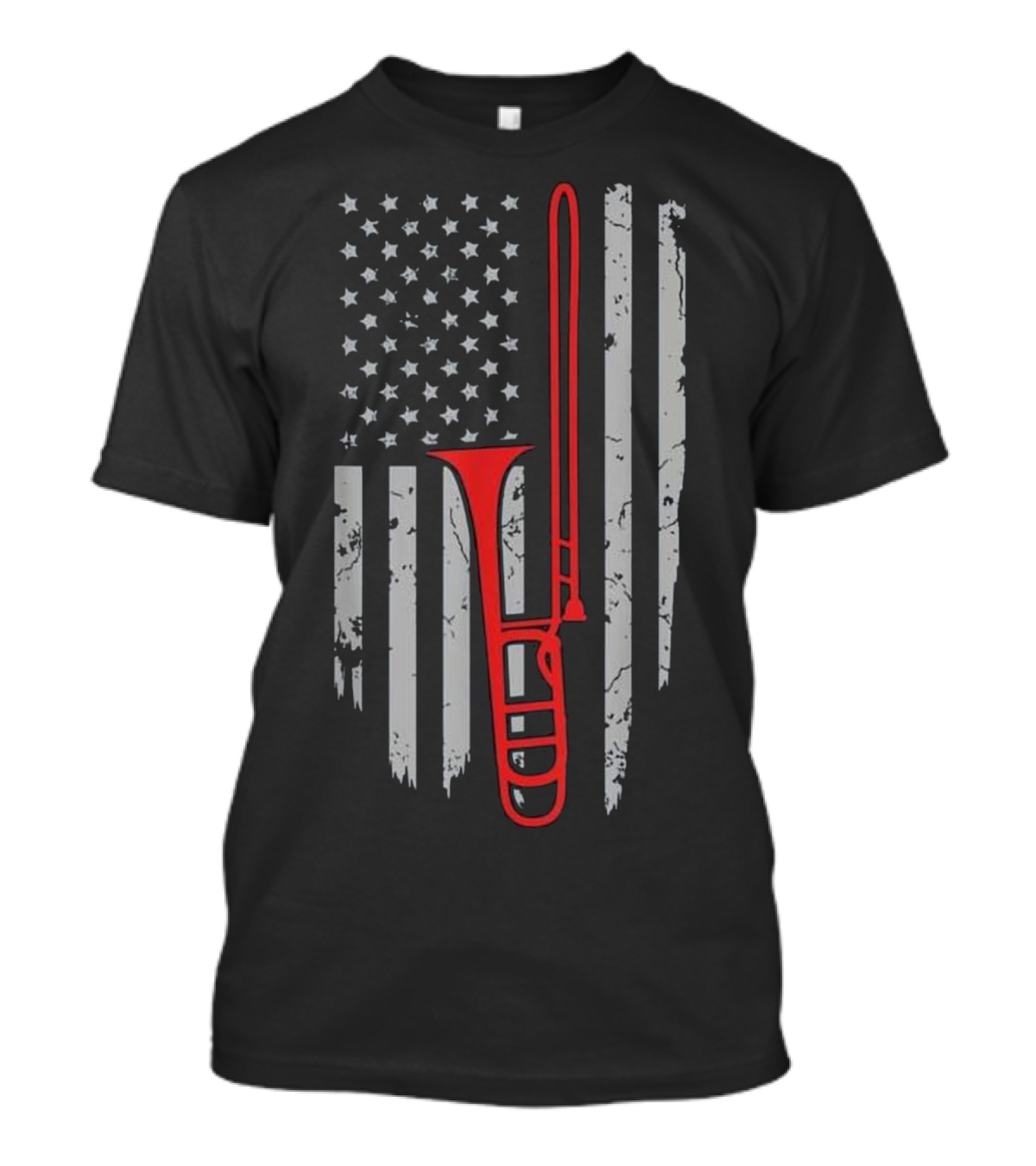 American Flag Trombone Trombonist M Apparel Musical Instrument T-Shirt