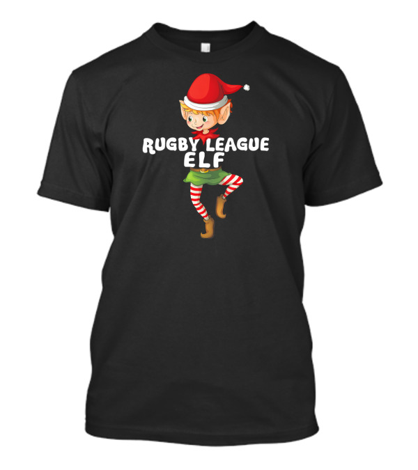 Rugby League Elf Costume Christmas Holiday Festive T-Shirt