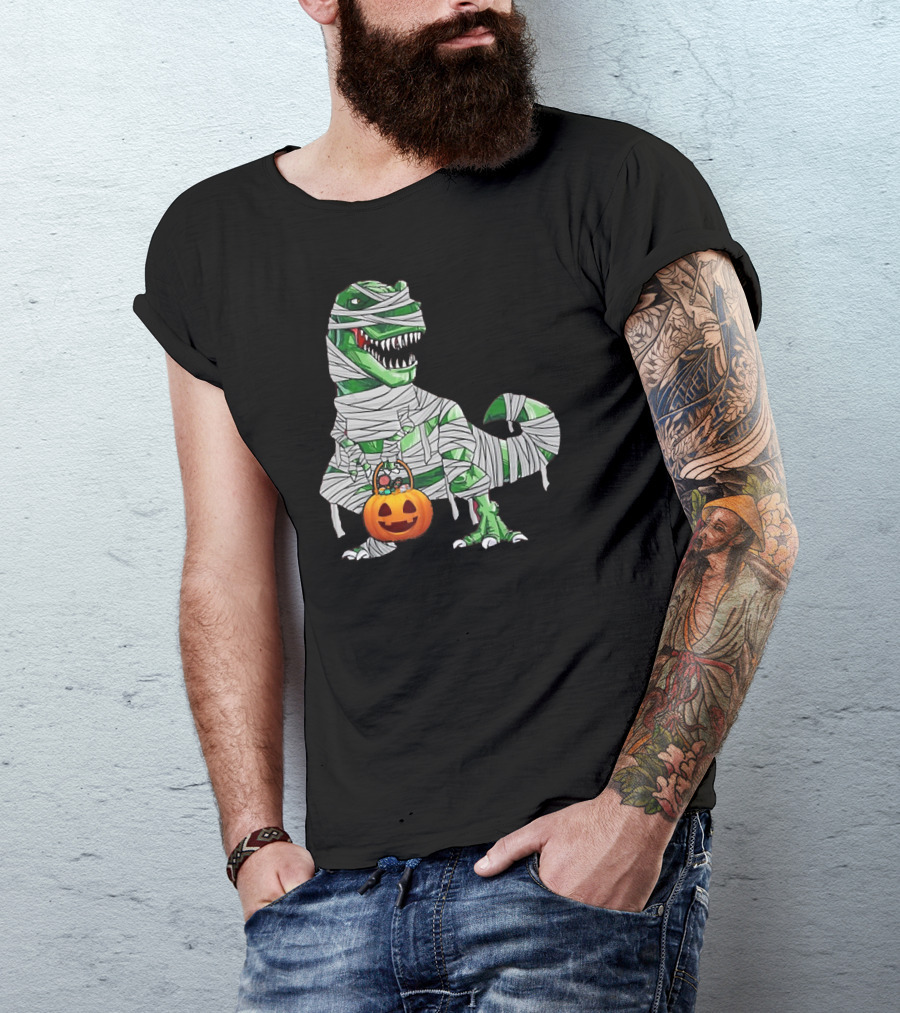 Halloween Pumpkin Dinosaur Mummy T-Rex Gift T-Shirt