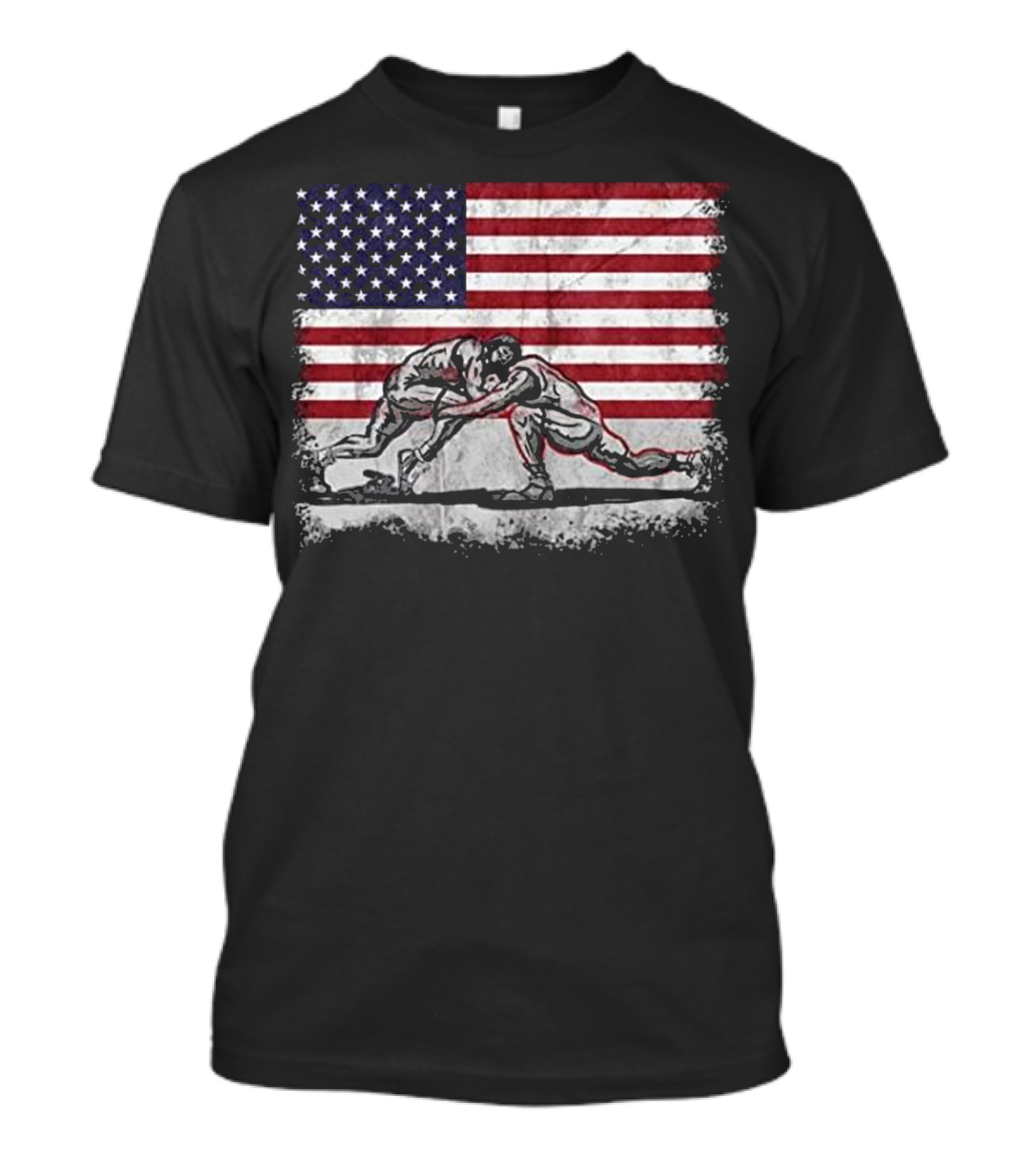 American Flag Wrestling For Wres Iconic Stars And Stripes Grappler Contest T-Shirt