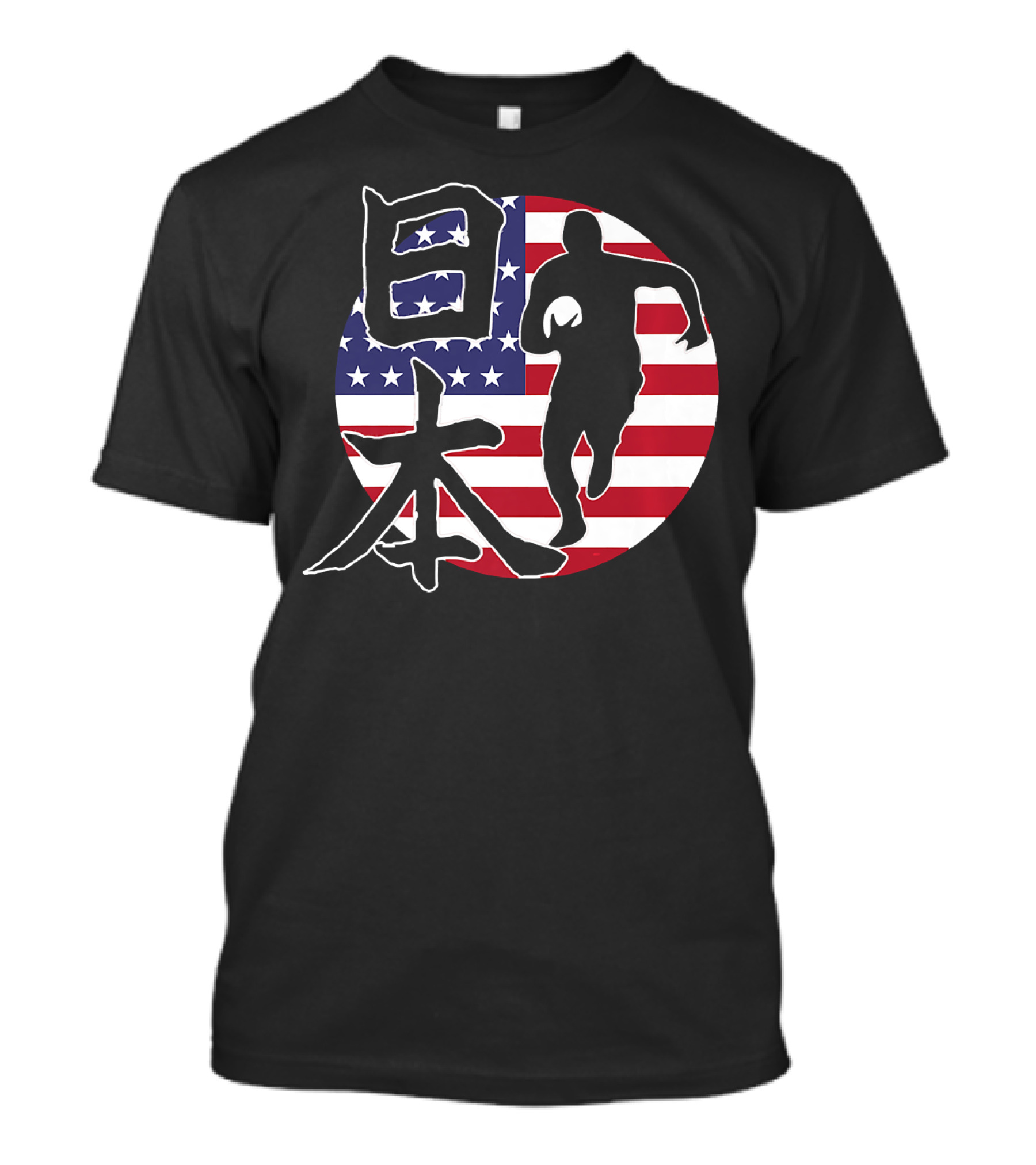 American Flag Rugby Player Japan Kanji T-Shirt