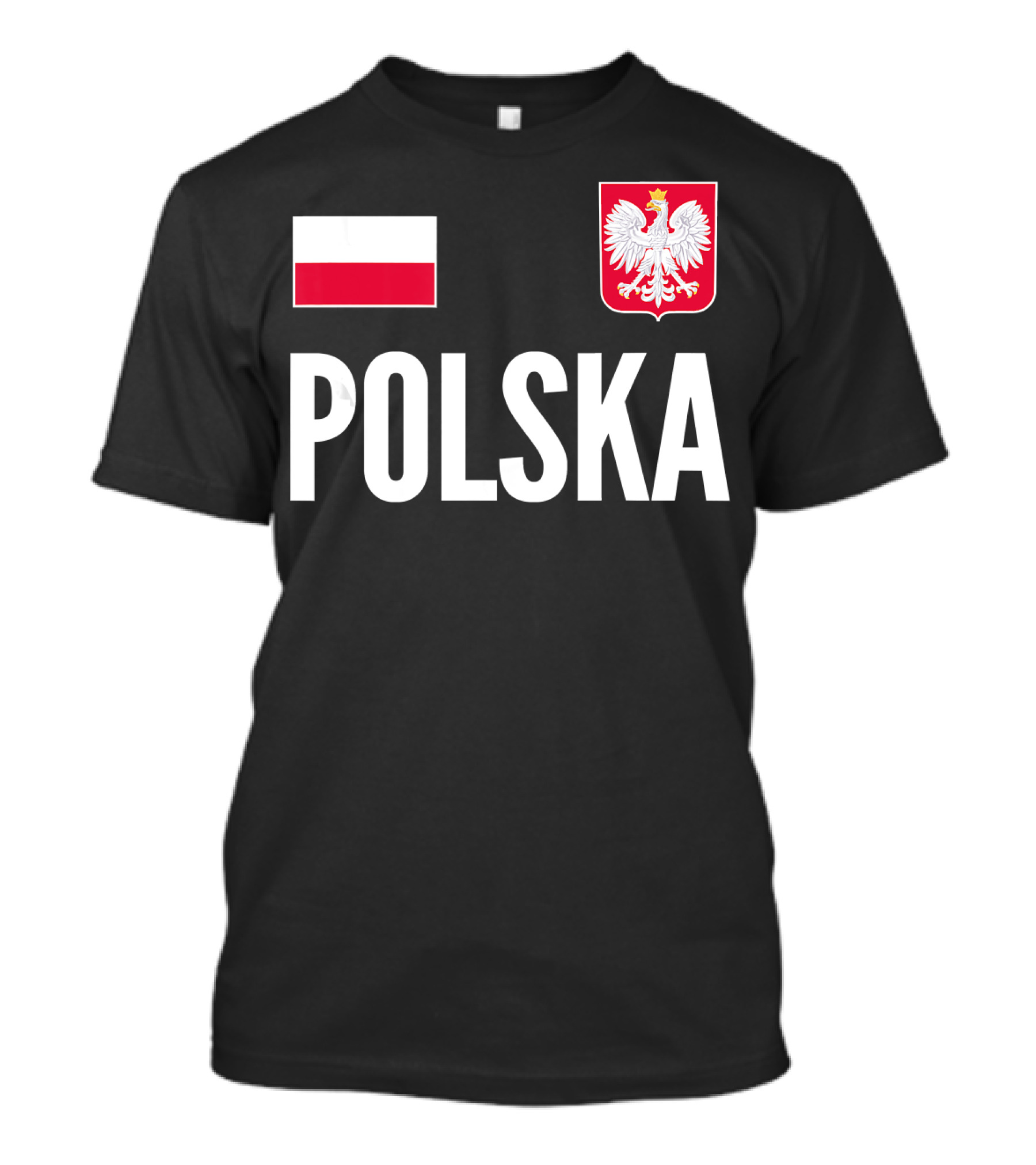 Polska Soccer Jersey Football Fan Support With Polish Flag And Eagle Crest T-Shirt