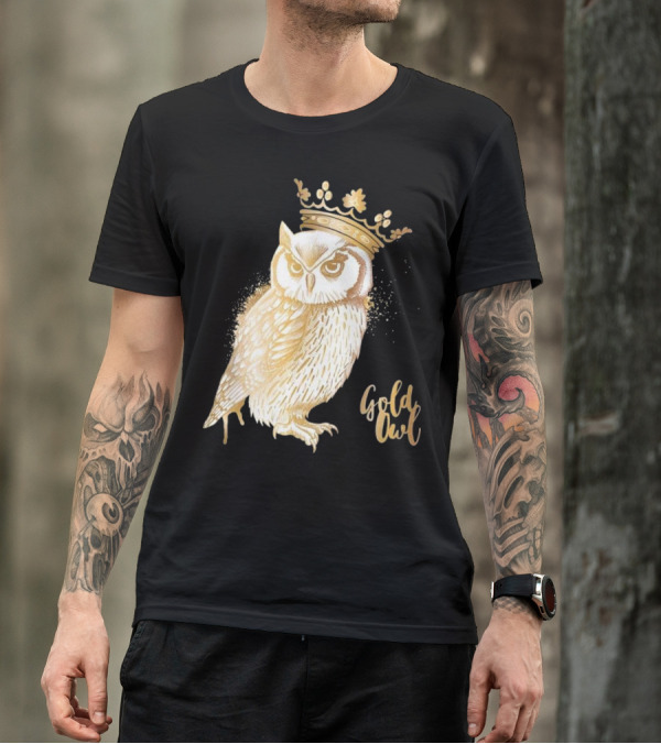 Crowned Gold Owl For Owl Lovers T-Shirt