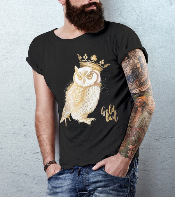Crowned Gold Owl For Owl Lovers T-Shirt