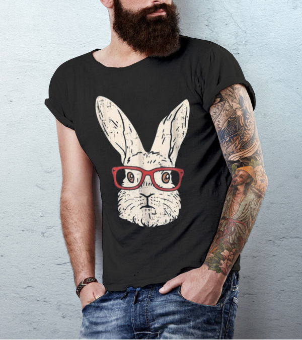 Bunny Glasses Funny Rabbit Cool Nerd T-Shirt
