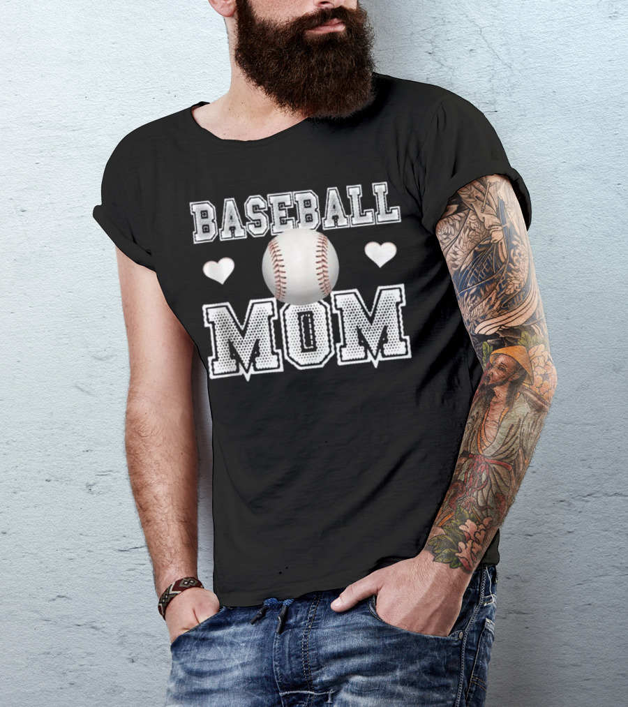 Baseball Mom Heart I Love My Boys T-Shirt