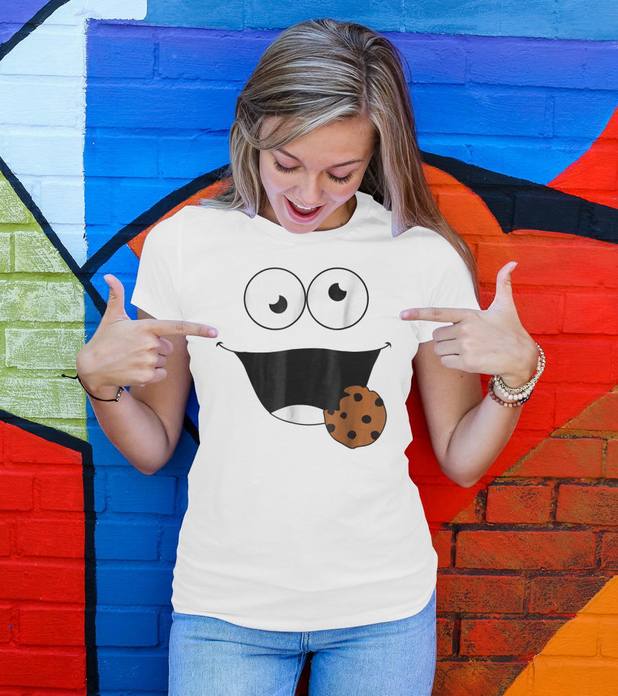 Cookie-Eating Scary Cute Monster Face T-Shirt