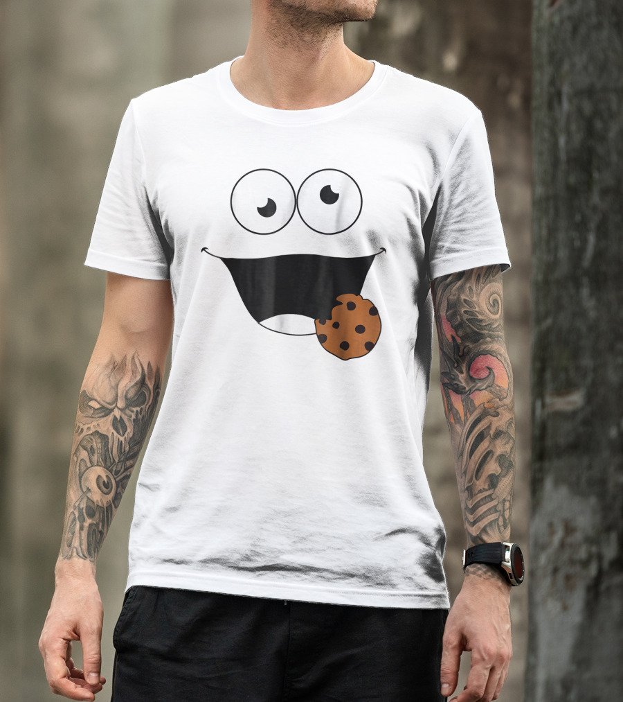 Cookie-Eating Scary Cute Monster Face T-Shirt