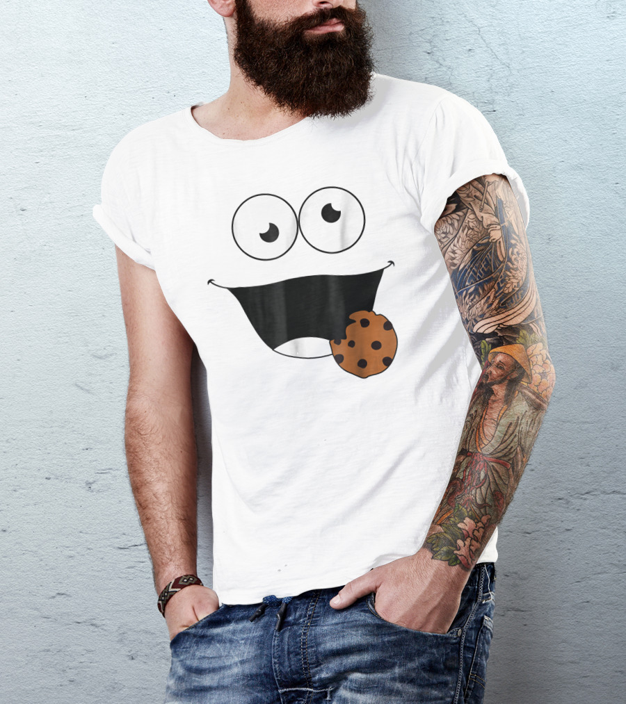 Cookie-Eating Scary Cute Monster Face T-Shirt