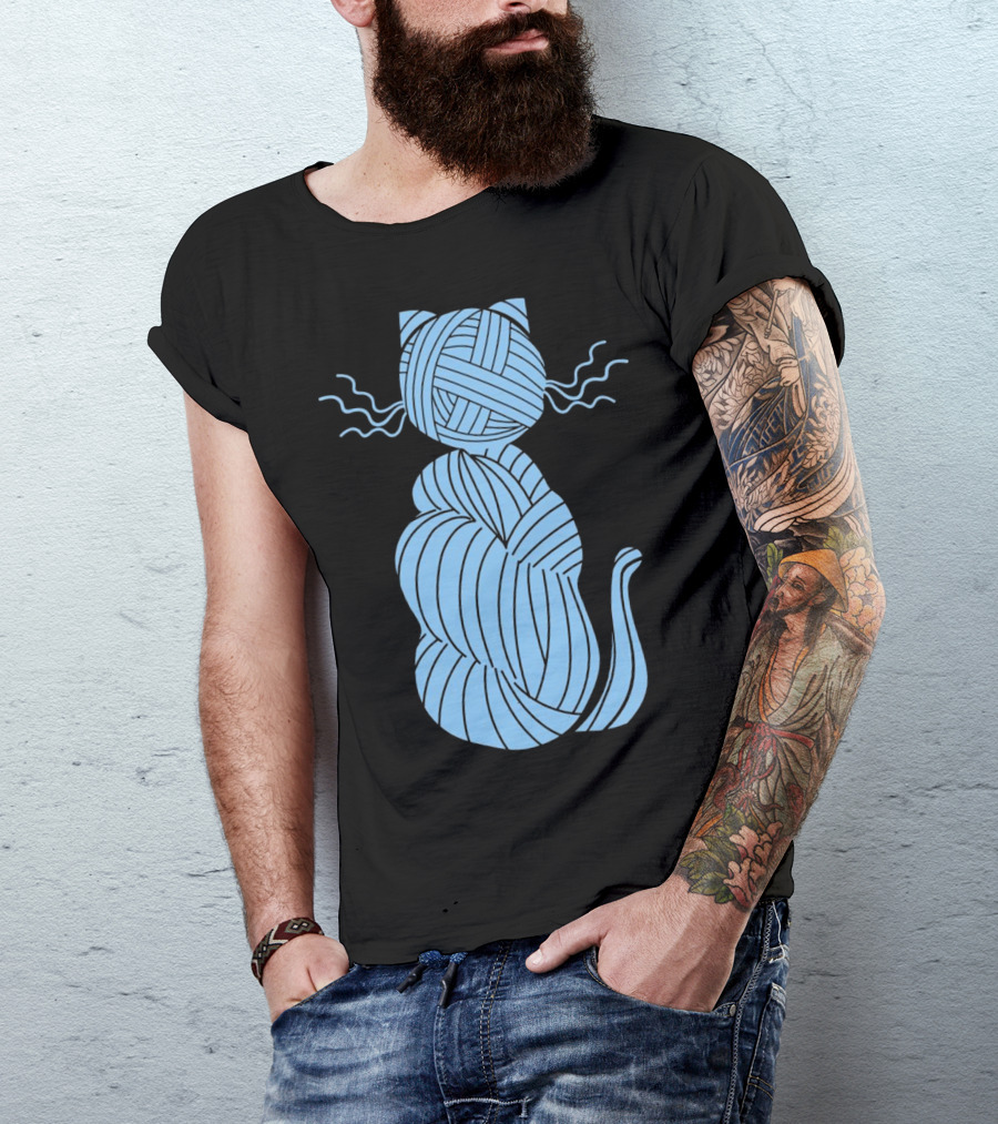 Knitting Crafts Crochet Kitten Kitty Cat Yarn T-Shirt
