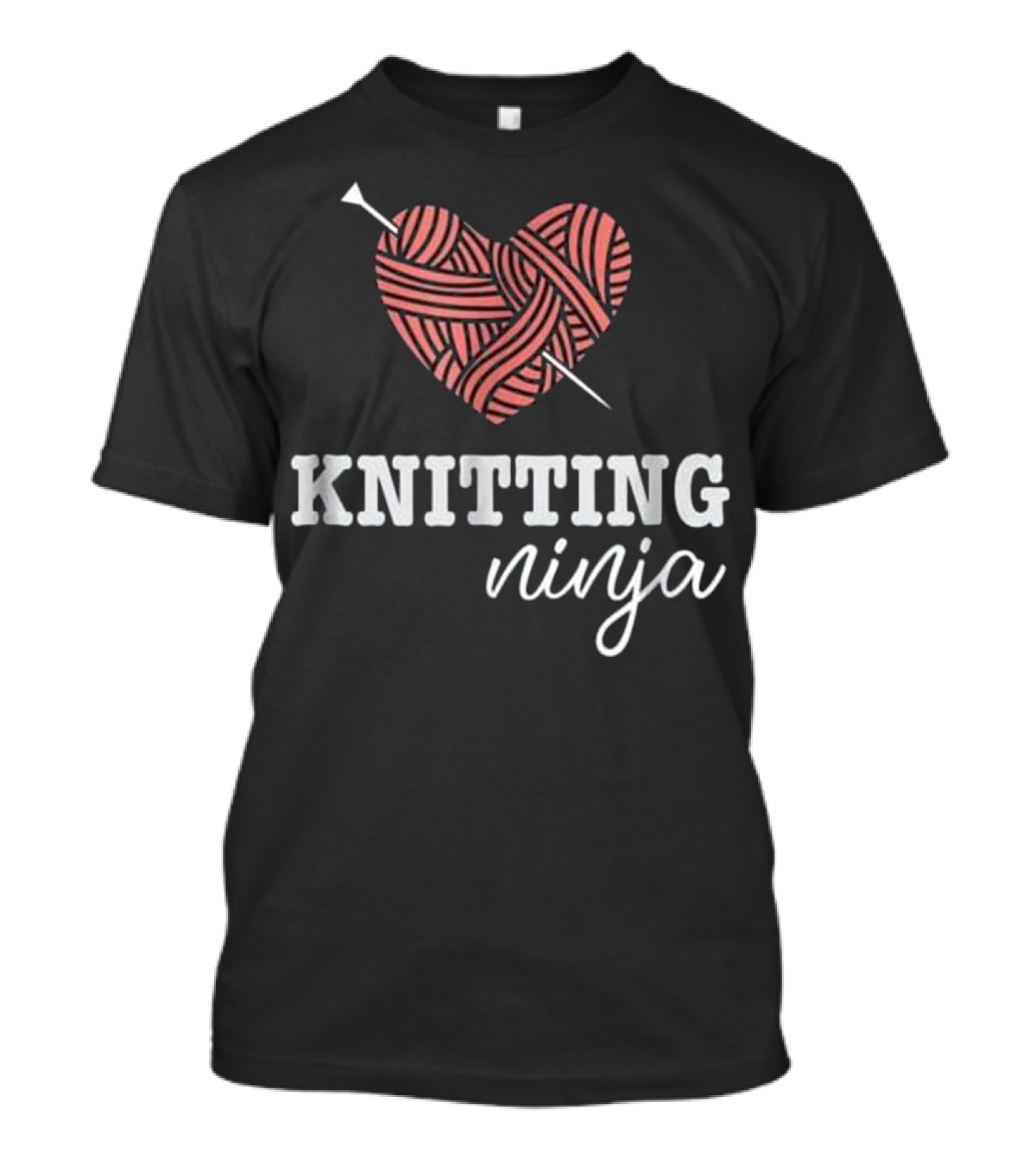 Knitting Ninja Heart Yarn Needles For Knitters T-Shirt