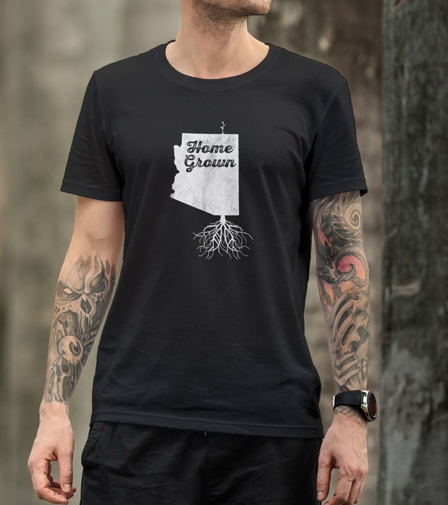 Home Grown Roots Arizona State Map T-Shirt