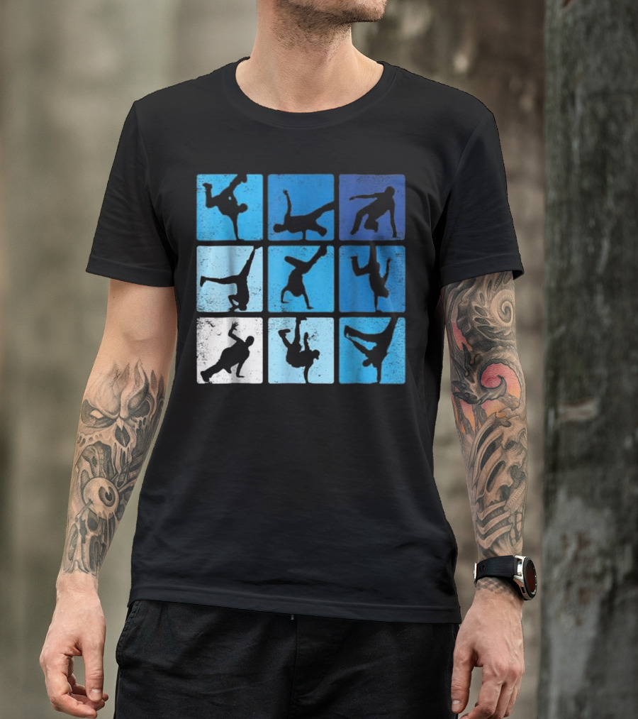 Hip Hop Breakdance Poses Retro Vintage T-Shirt