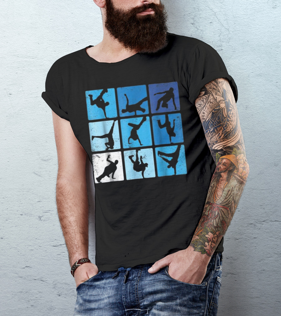 Hip Hop Breakdance Poses Retro Vintage T-Shirt
