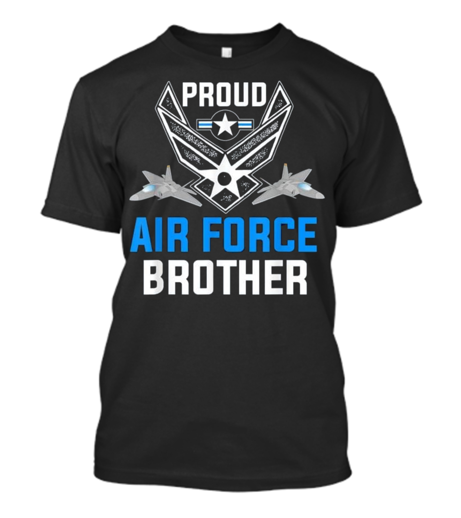 Proud Air Force Brother Fighter Jet Badge T-Shirt
