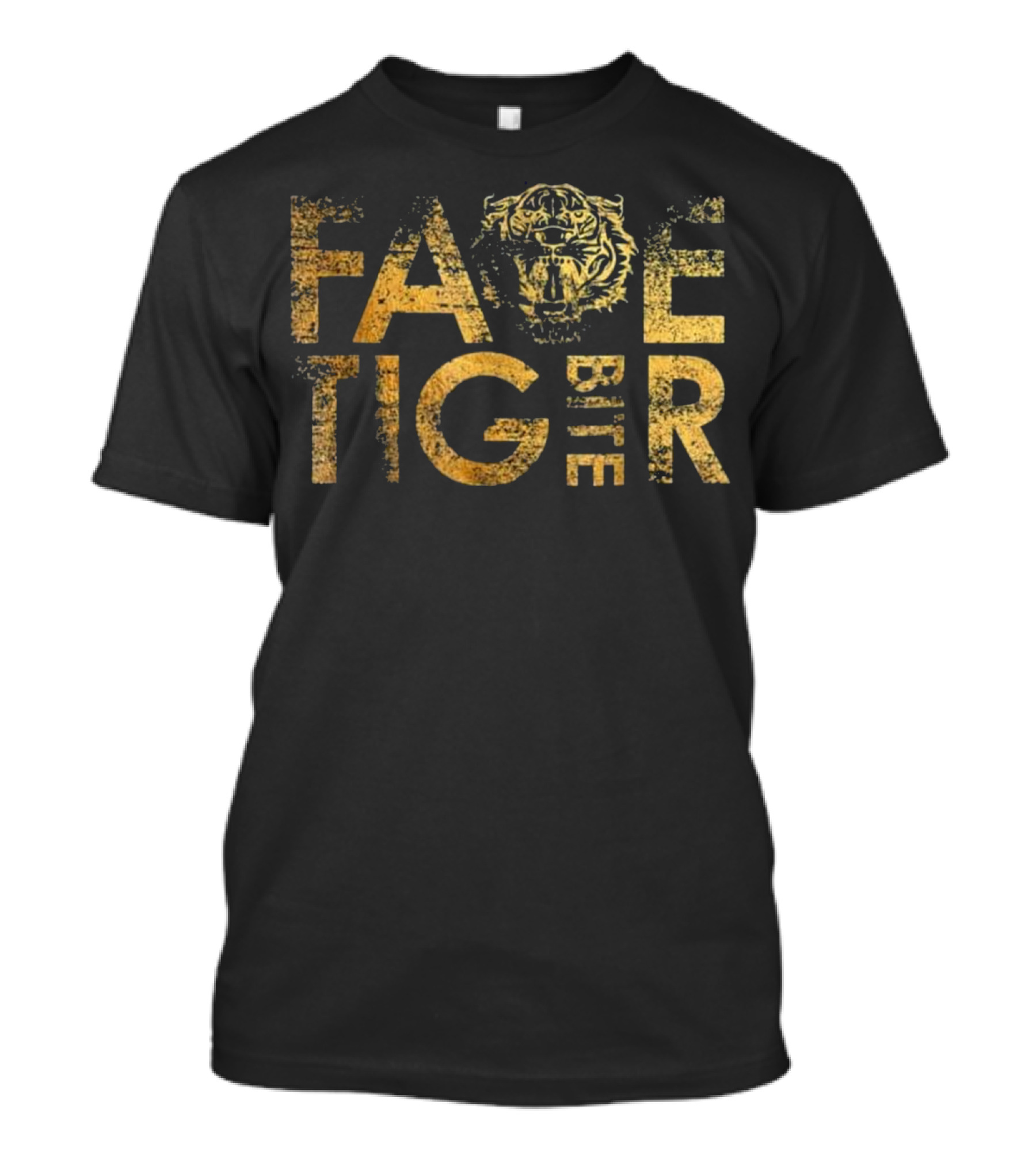 Hmong Funny Face Tiger Bite Gold Tiger Head T-Shirt