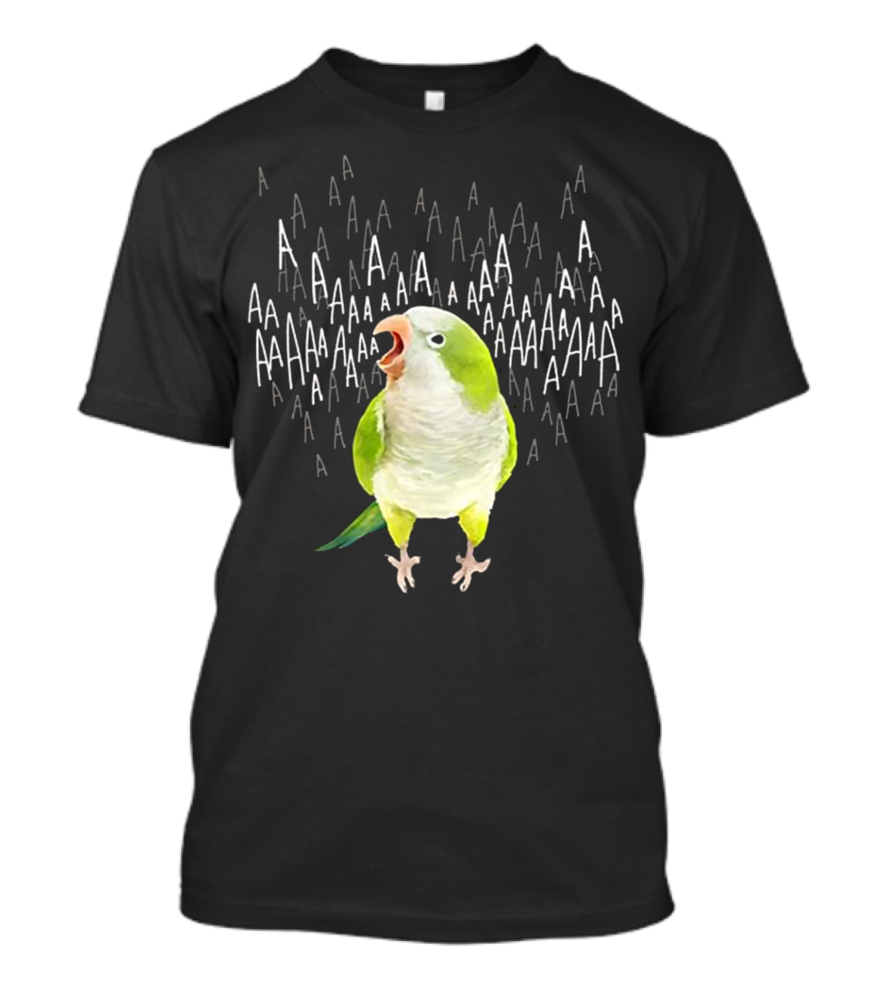 Screaming Green Quaker Parrot With Repeated A Sound T-Shirt