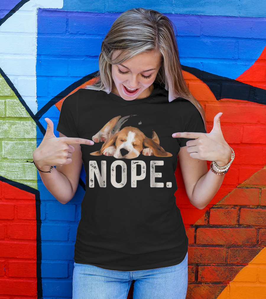 Nope Lazy Sleeping Beagle Dog Lover Gift T-Shirt