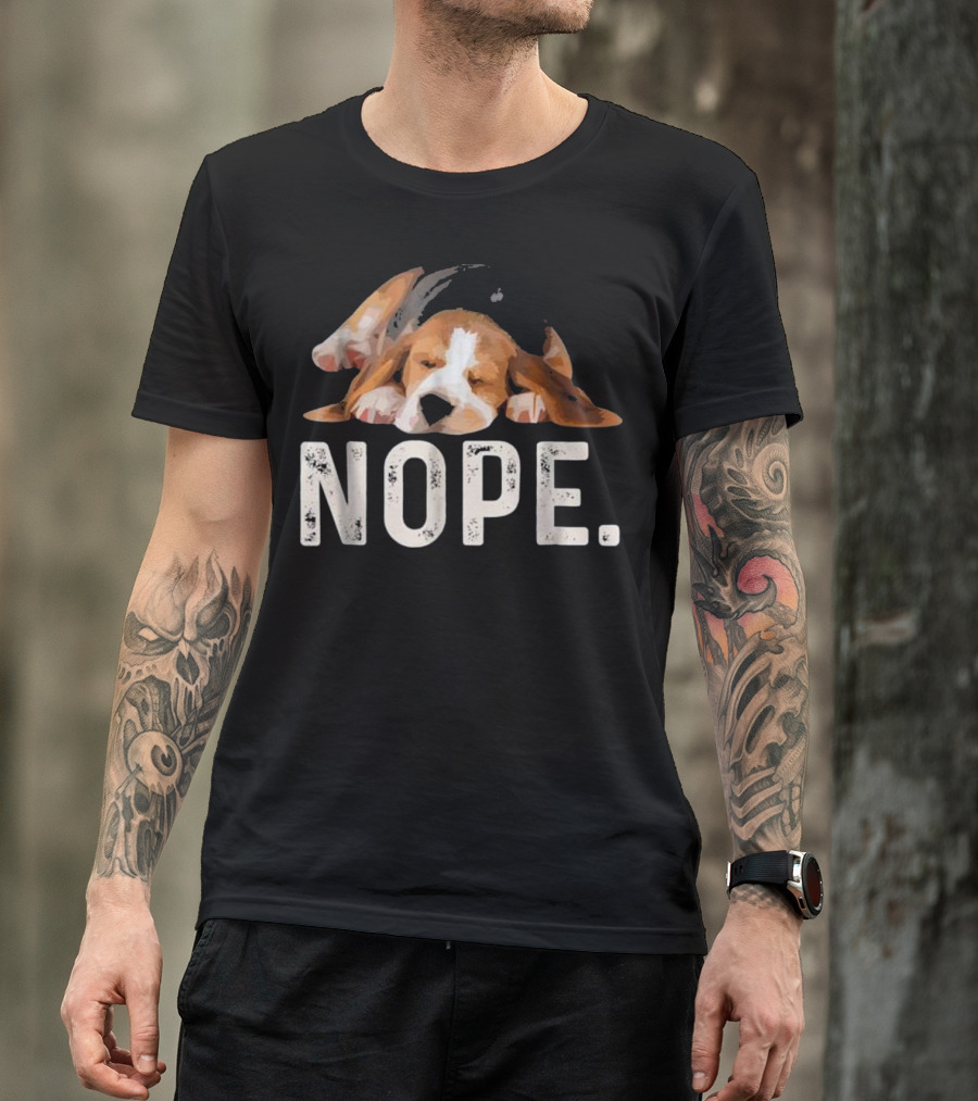 Nope Lazy Sleeping Beagle Dog Lover Gift T-Shirt