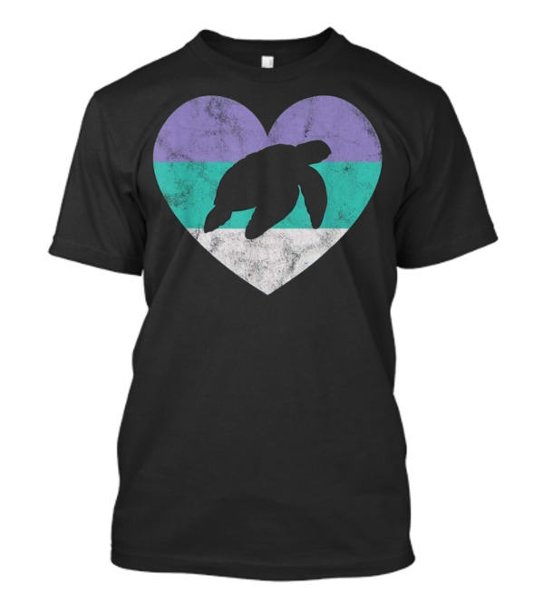 Heart Shaped Sea Turtle Love Women Girls Flag Colors T-Shirt