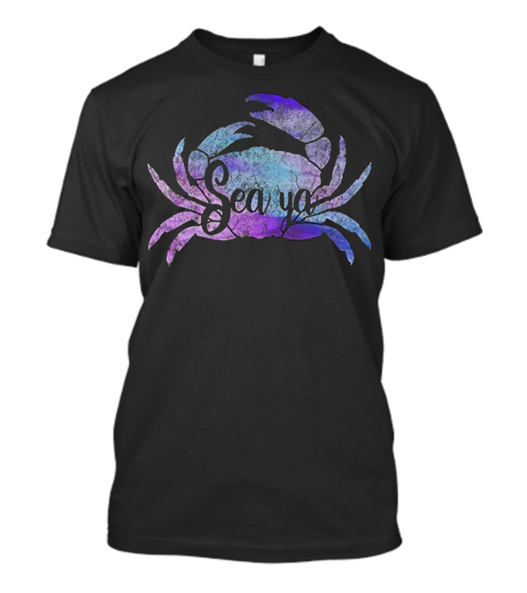Sea Ya Happy Crab Vintage Beach Sand Shells Retro W T-Shirt