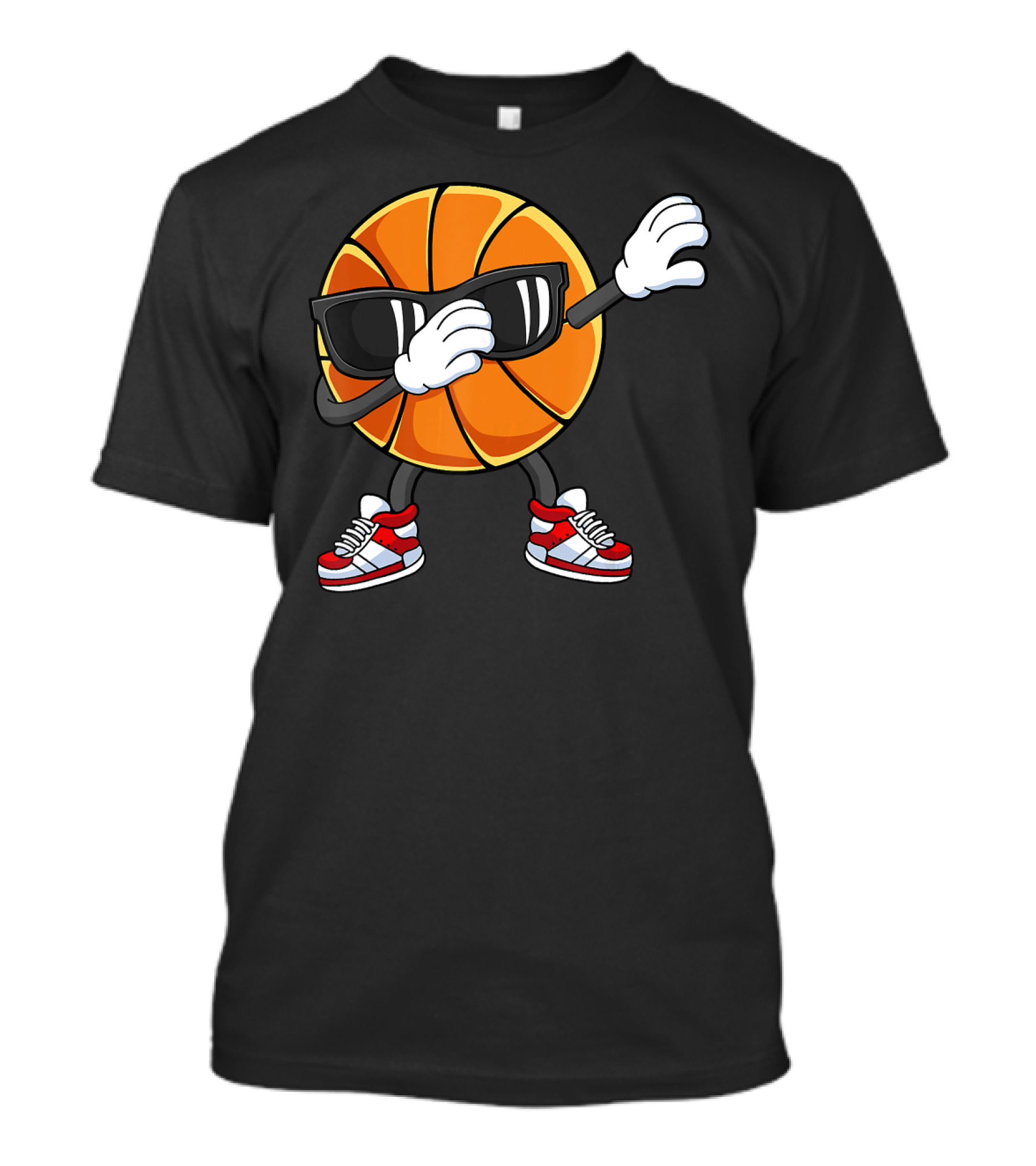 Dabbing Basketball Ball Boys Kids With Sunglasses And Sneakers T-Shirt