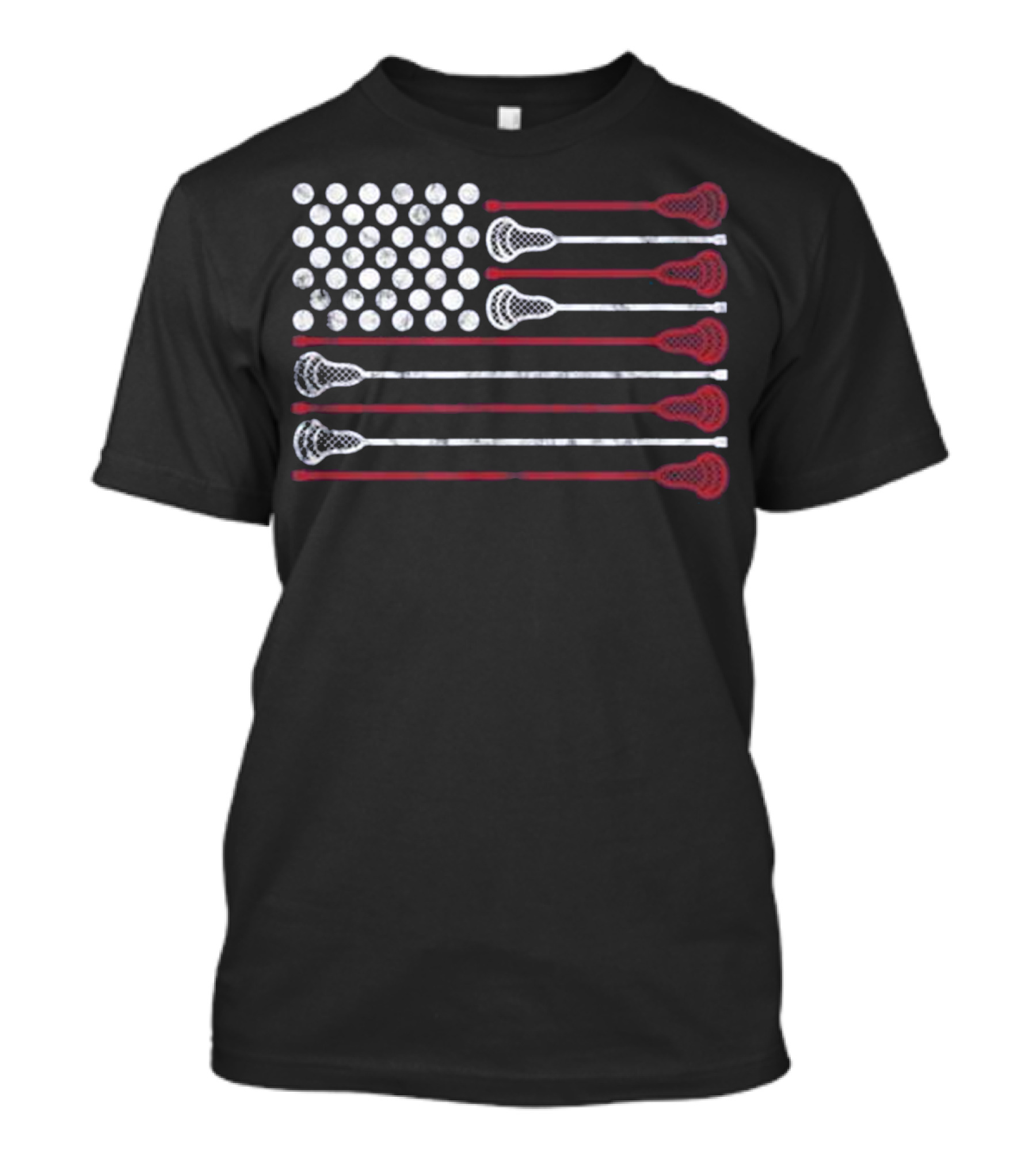 USA Flag Lacrosse Sticks Lax T-Shirt
