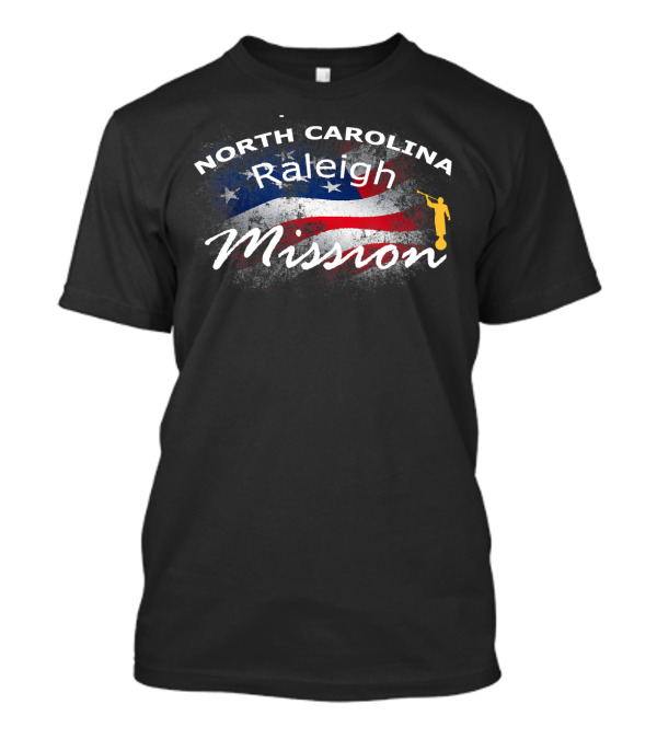 North Carolina Raleigh Mission Mormon LDS American Flag T-Shirt